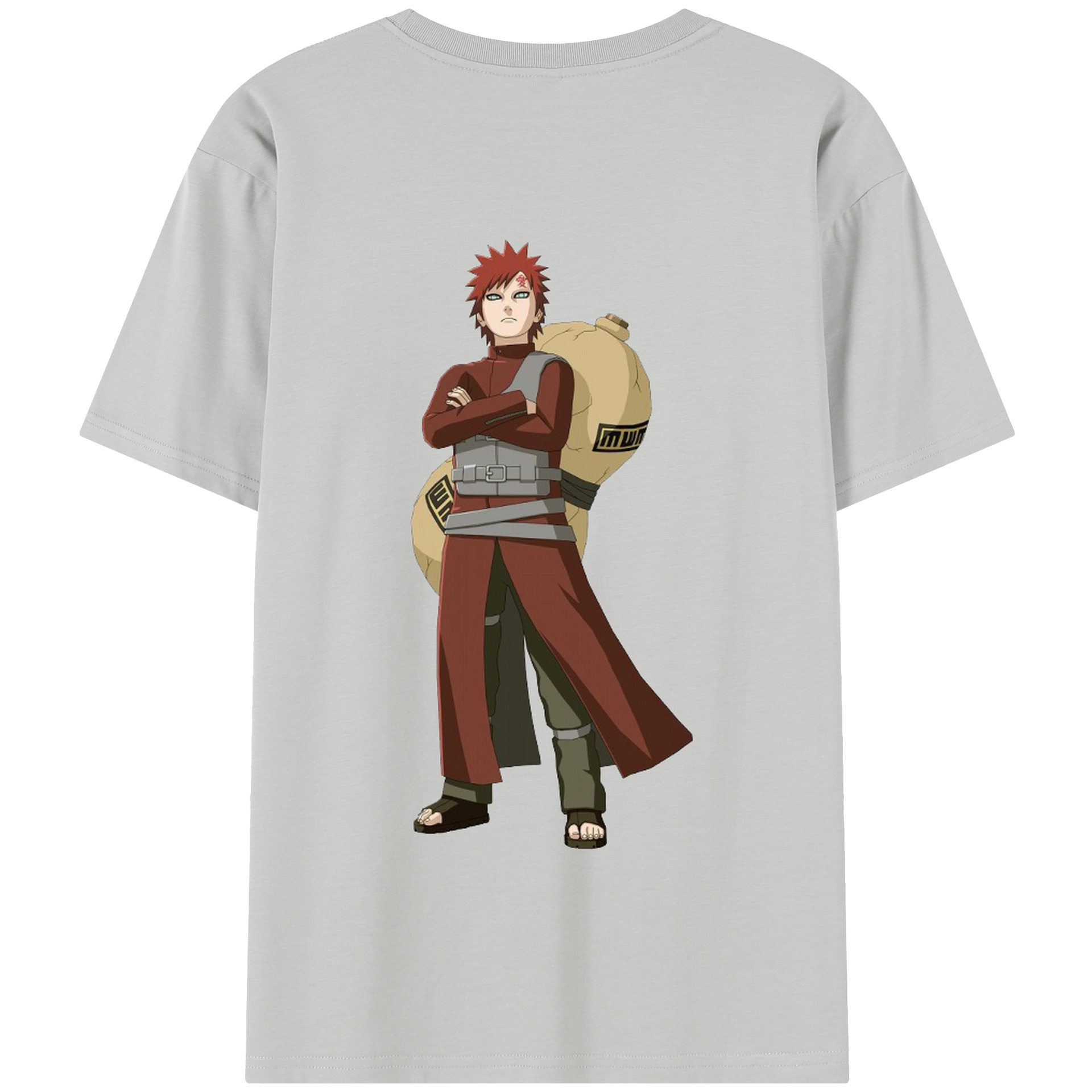 （画像用） NARUTO -ナルト- ガアラ Gaara 綿100％半袖Tシャツ（背面プリント）