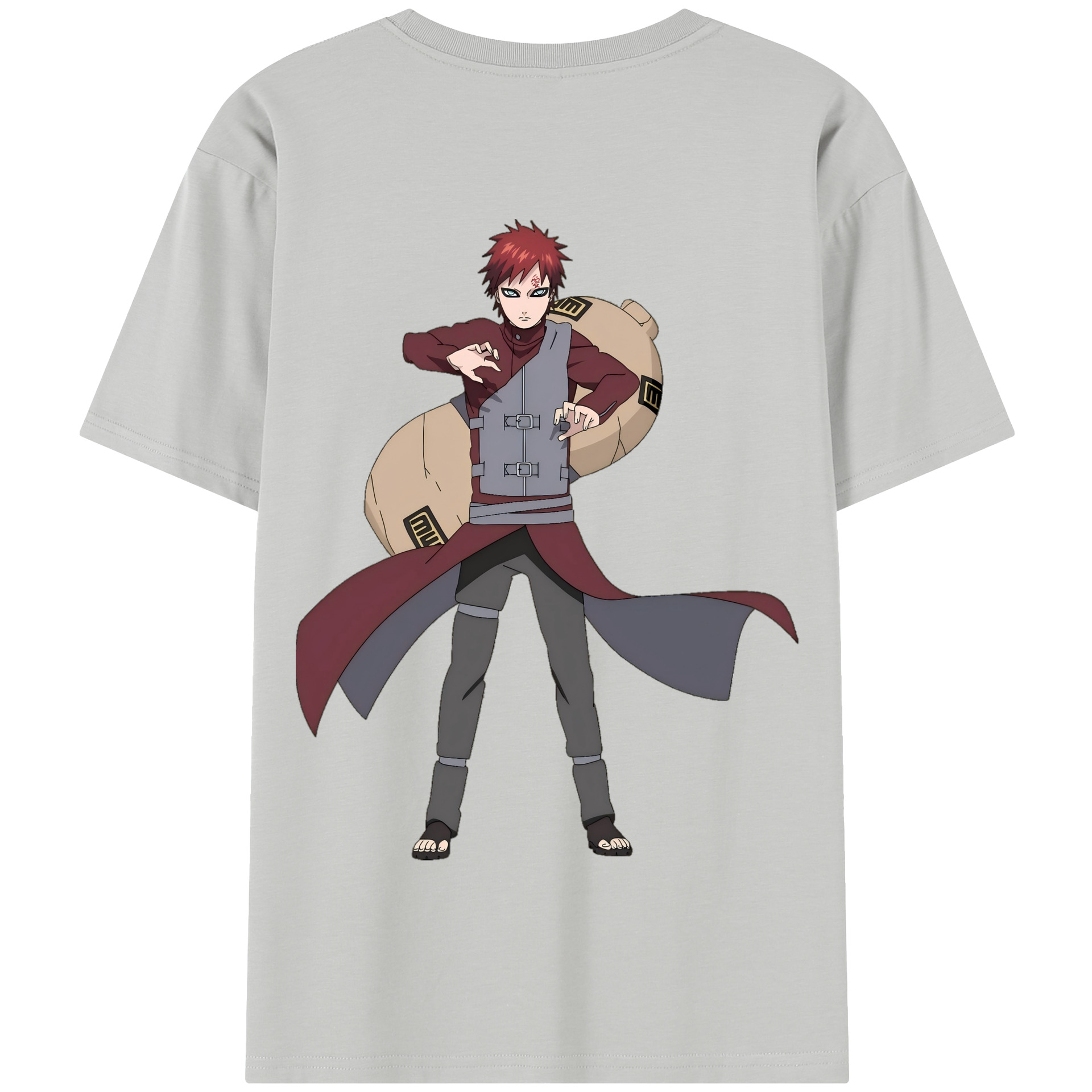 （画像用） NARUTO -ナルト- ガアラ Gaara 綿100％半袖Tシャツ（背面プリント）