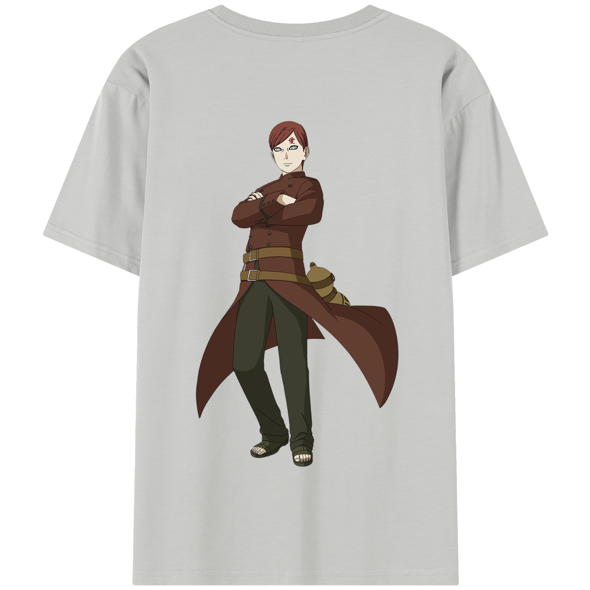 （画像用） NARUTO -ナルト- ガアラ Gaara 綿100％半袖Tシャツ（背面プリント）