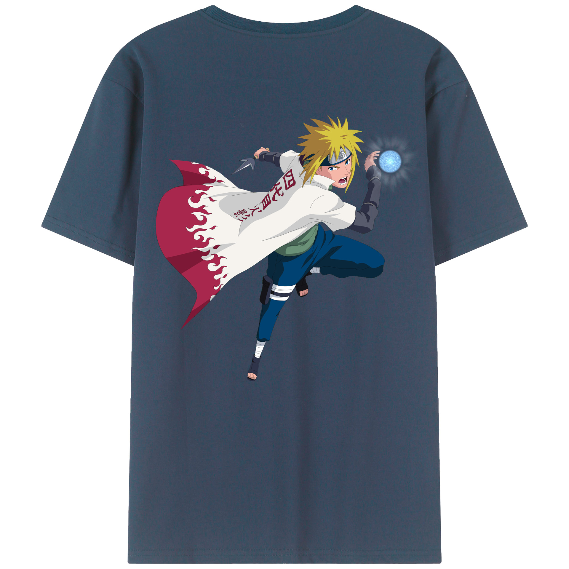 （画像用） NARUTO -ナルト- 波風 ミナト Namikaze Minato 綿100％半袖Tシャツ（背面プリント）
