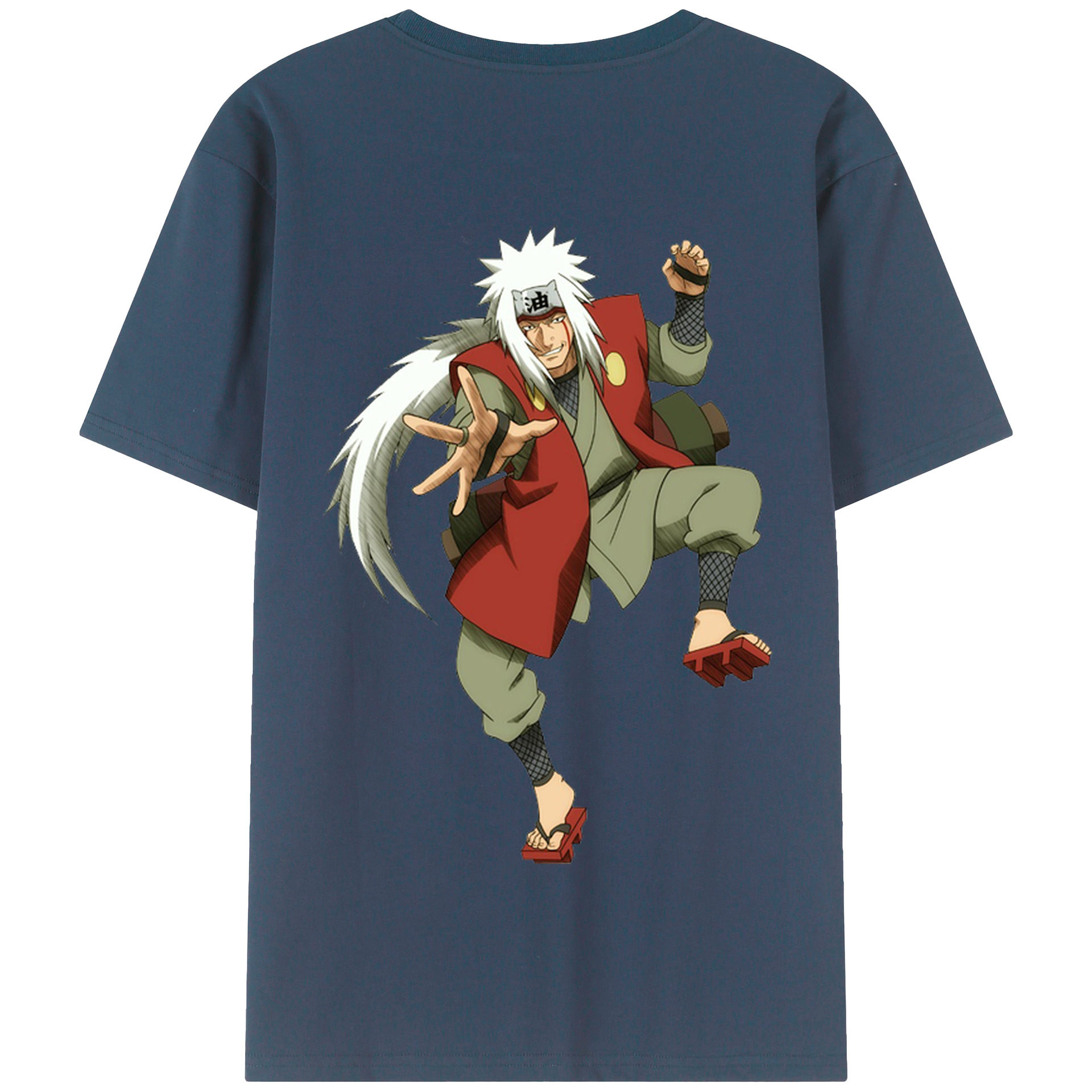 （画像用） NARUTO -ナルト- 自来也（じらいや） Jiraiya 綿100％半袖Tシャツ（背面プリント）