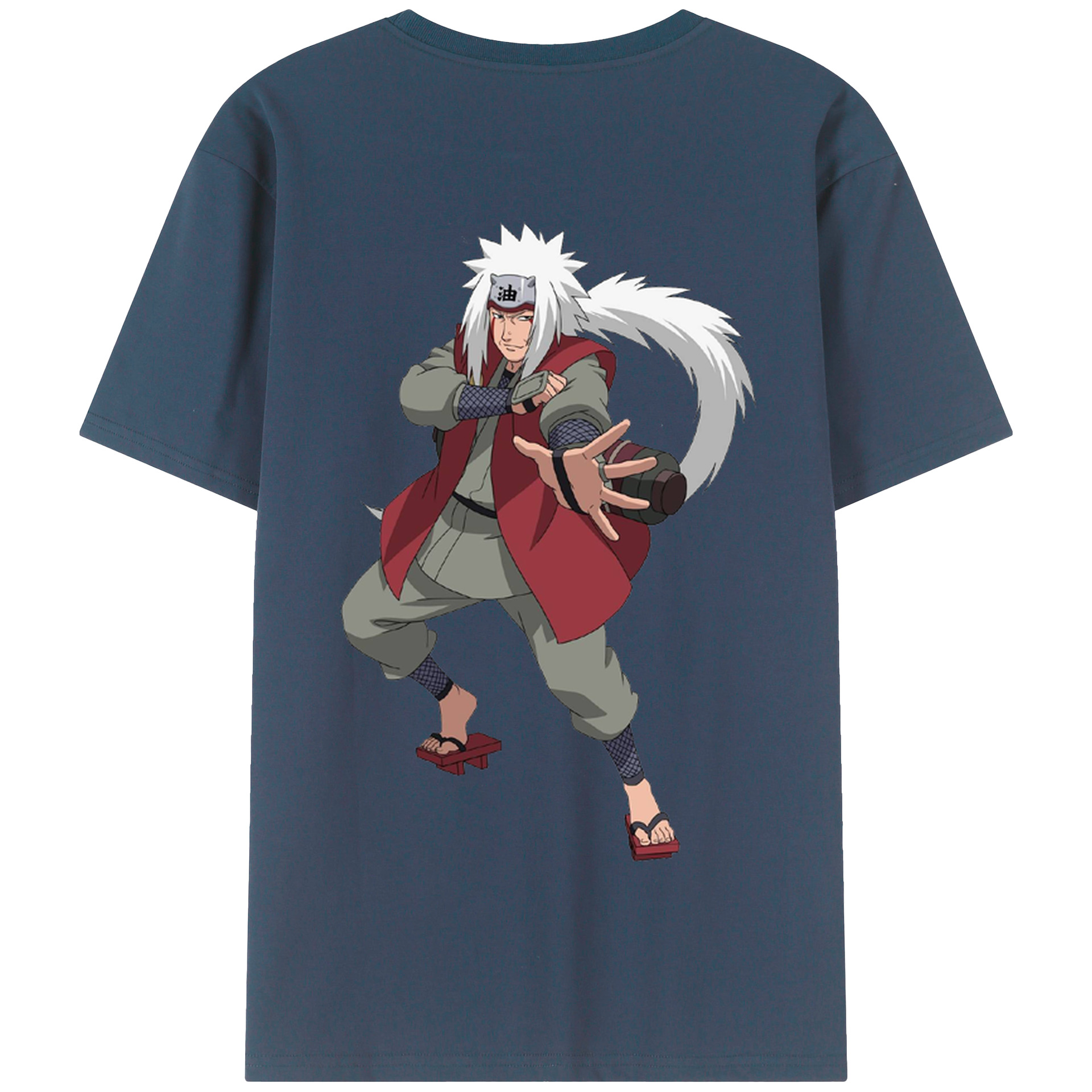 （画像用） NARUTO -ナルト- 自来也（じらいや） Jiraiya 綿100％半袖Tシャツ（背面プリント）