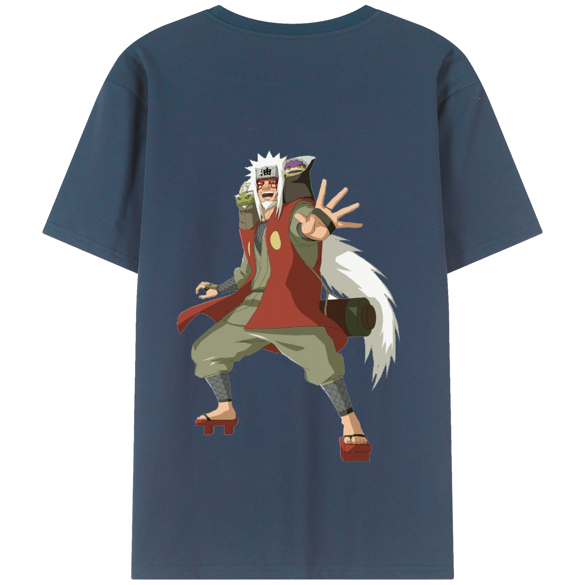（画像用） NARUTO -ナルト- 自来也（じらいや） Jiraiya 綿100％半袖Tシャツ（背面プリント）