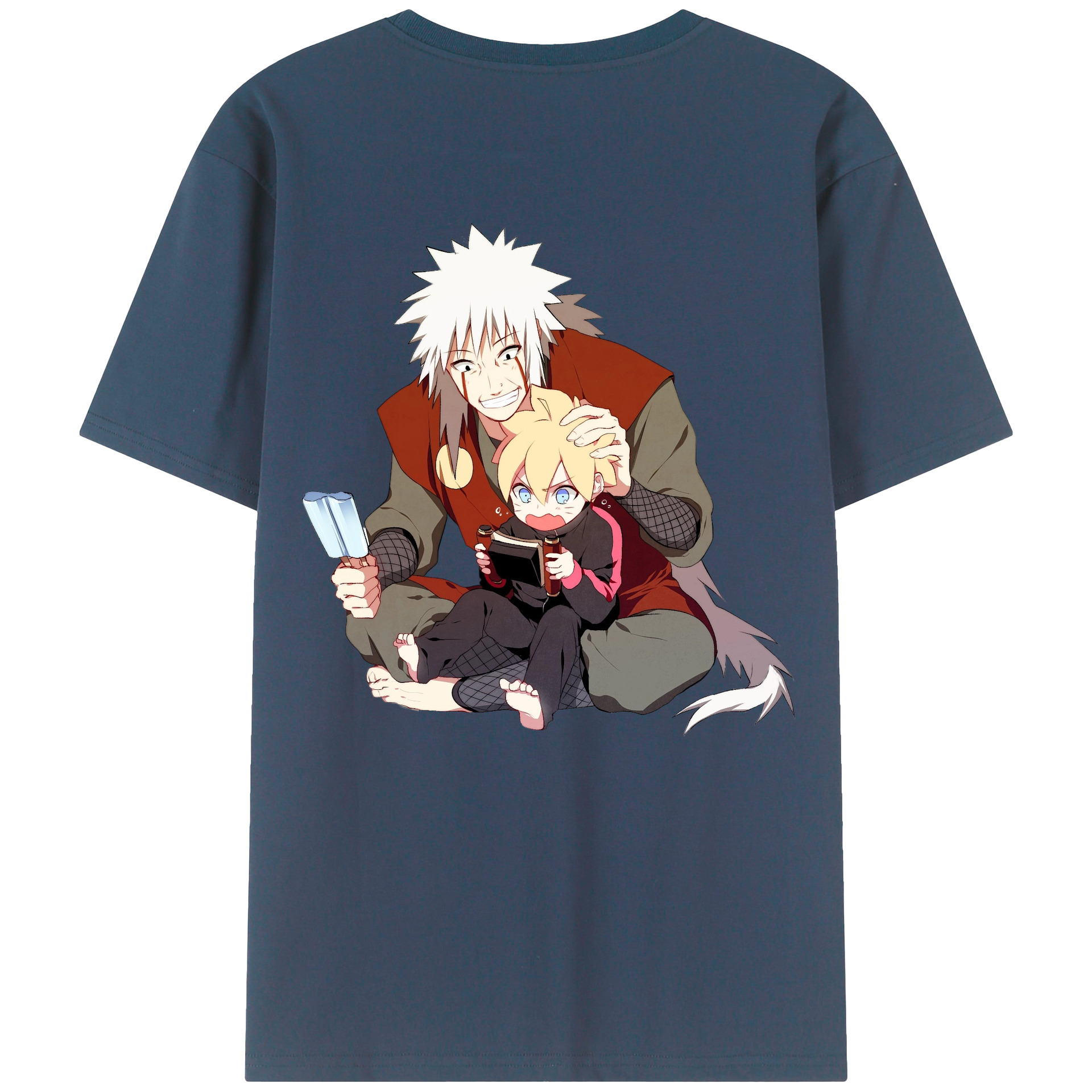 （画像用） NARUTO -ナルト- 自来也（じらいや） Jiraiya 綿100％半袖Tシャツ（背面プリント）