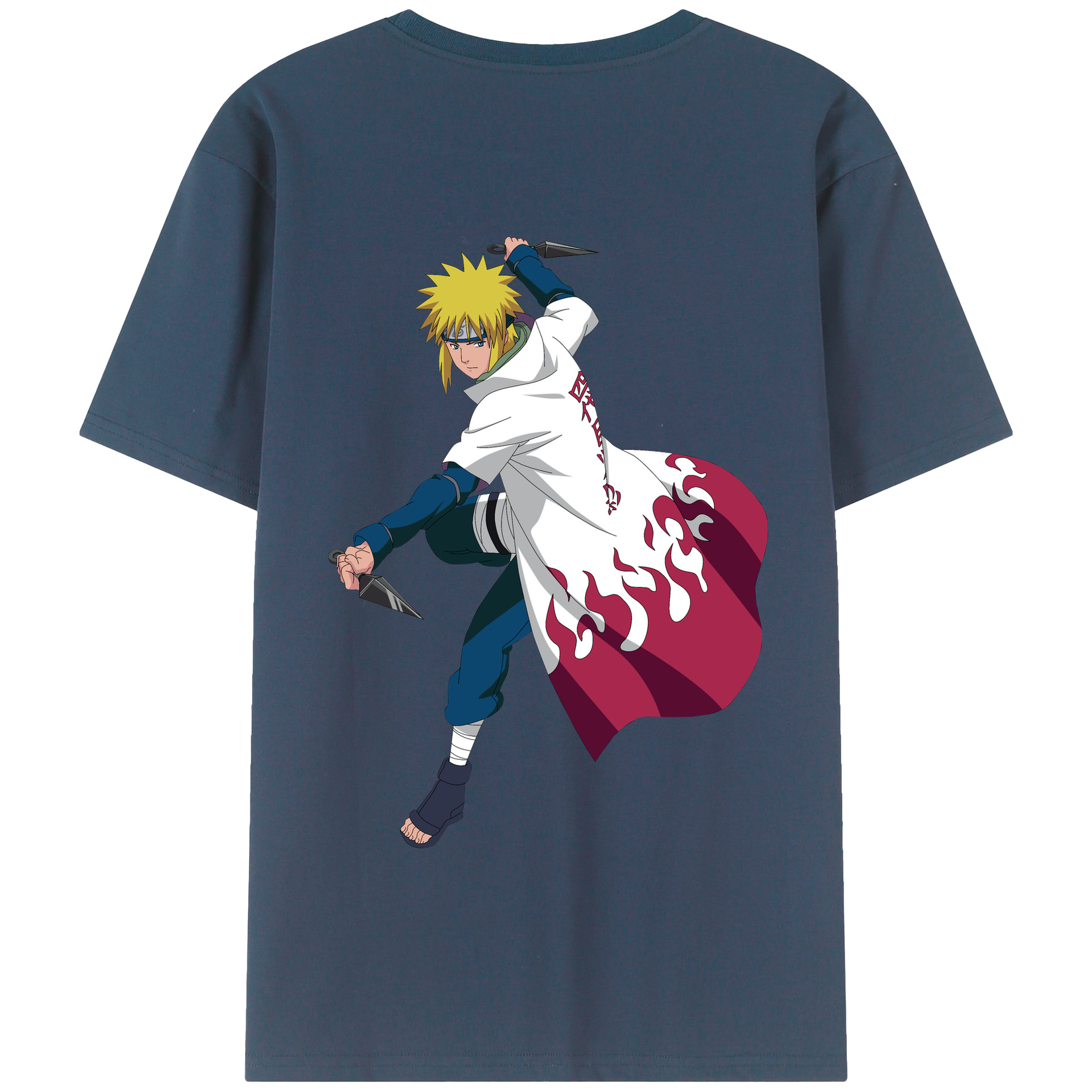 （画像用） NARUTO -ナルト- 波風 ミナト Namikaze Minato 綿100％半袖Tシャツ（背面プリント）