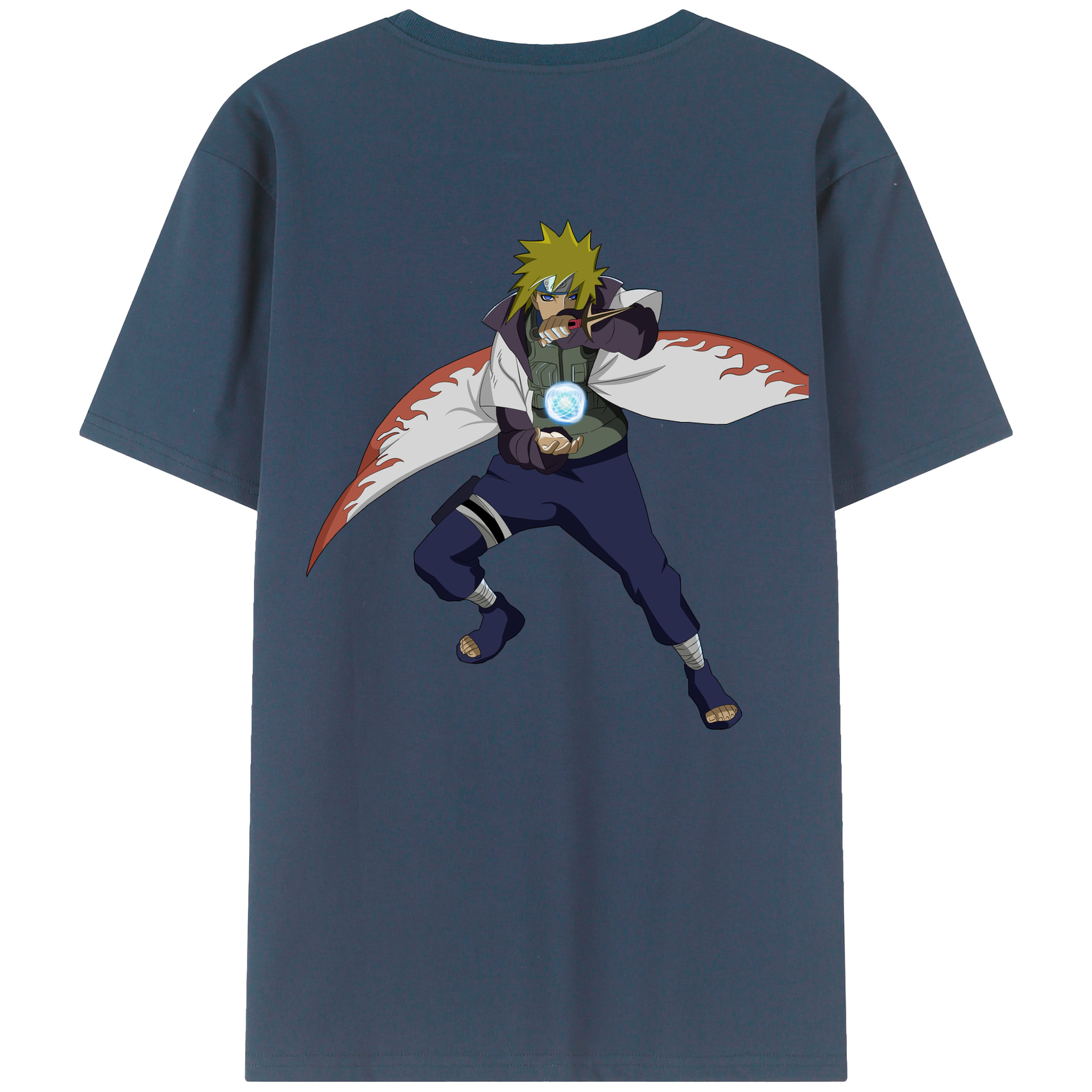 （画像用） NARUTO -ナルト- 波風 ミナト Namikaze Minato 綿100％半袖Tシャツ（背面プリント）