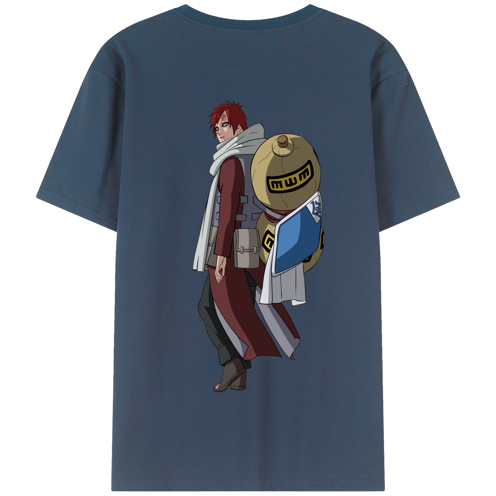 （画像用） NARUTO -ナルト- ガアラ Gaara 綿100％半袖Tシャツ（背面プリント）