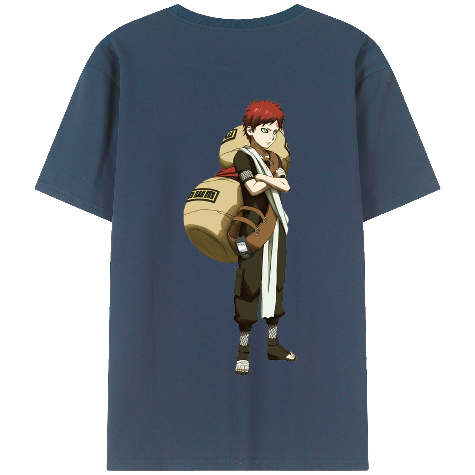 （画像用） NARUTO -ナルト- ガアラ Gaara 綿100％半袖Tシャツ（背面プリント）