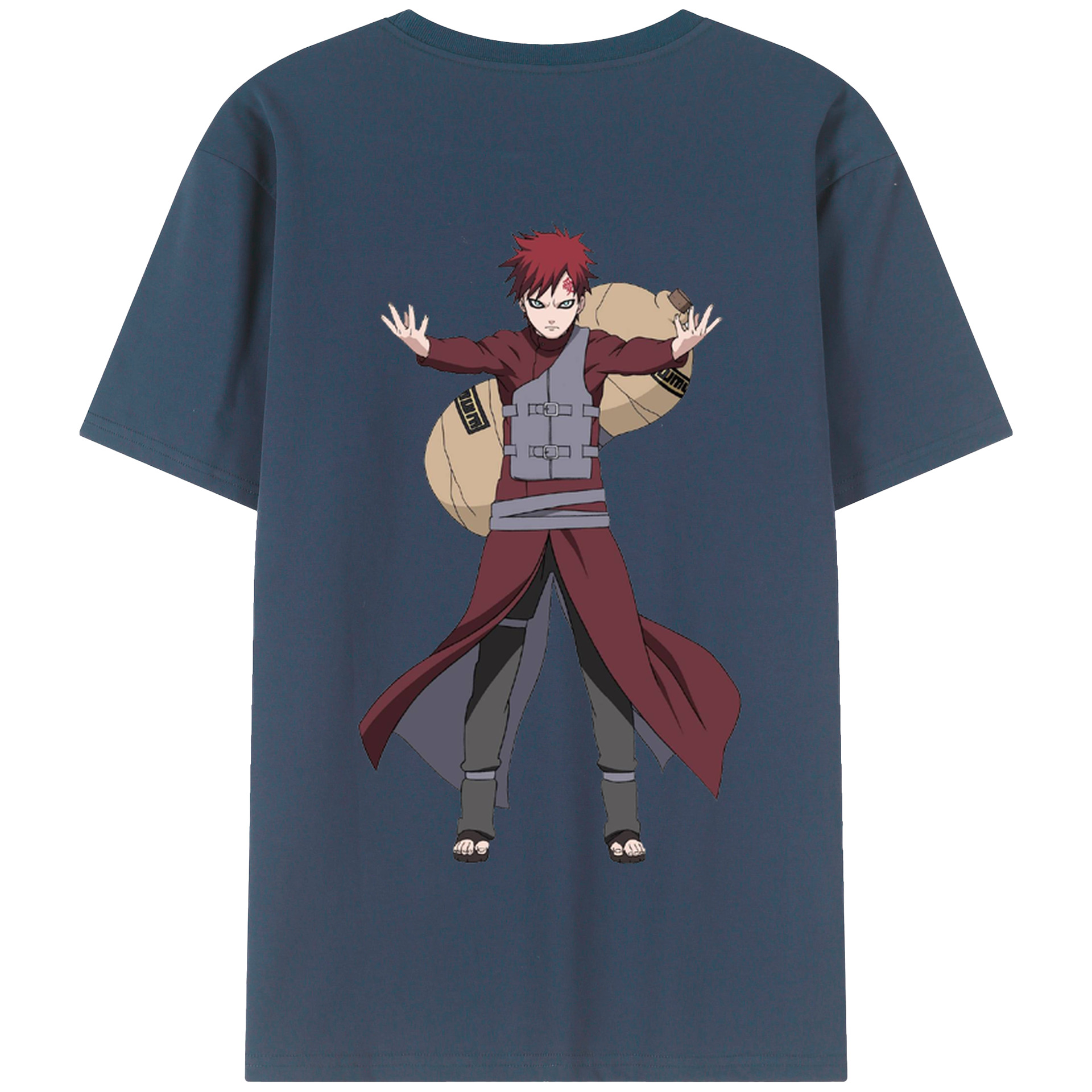 （画像用） NARUTO -ナルト- ガアラ Gaara 綿100％半袖Tシャツ（背面プリント）