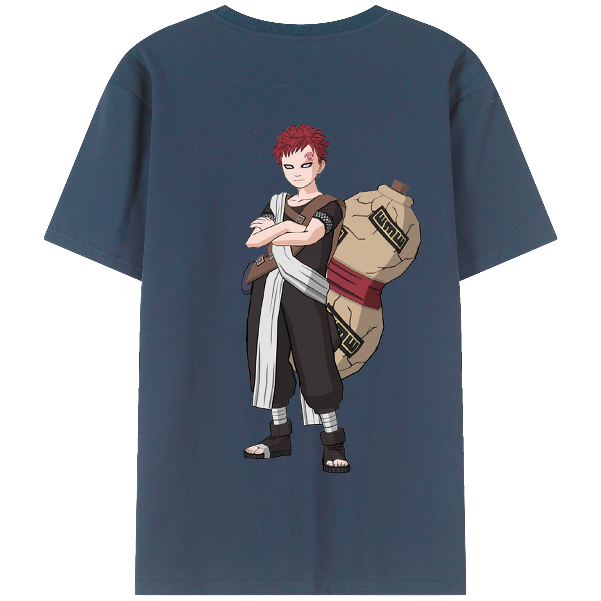 （画像用） NARUTO -ナルト- ガアラ Gaara 綿100％半袖Tシャツ（背面プリント）