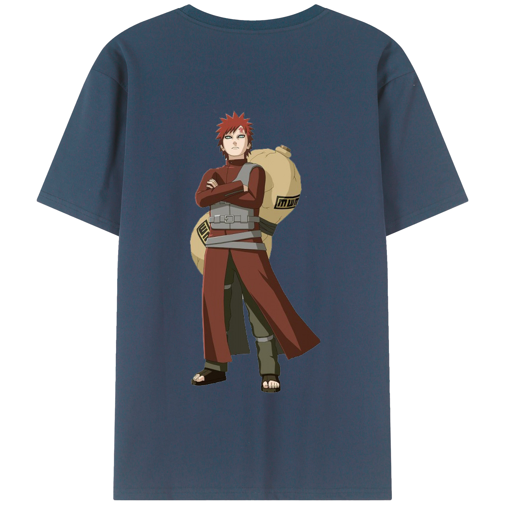 （画像用） NARUTO -ナルト- ガアラ Gaara 綿100％半袖Tシャツ（背面プリント）