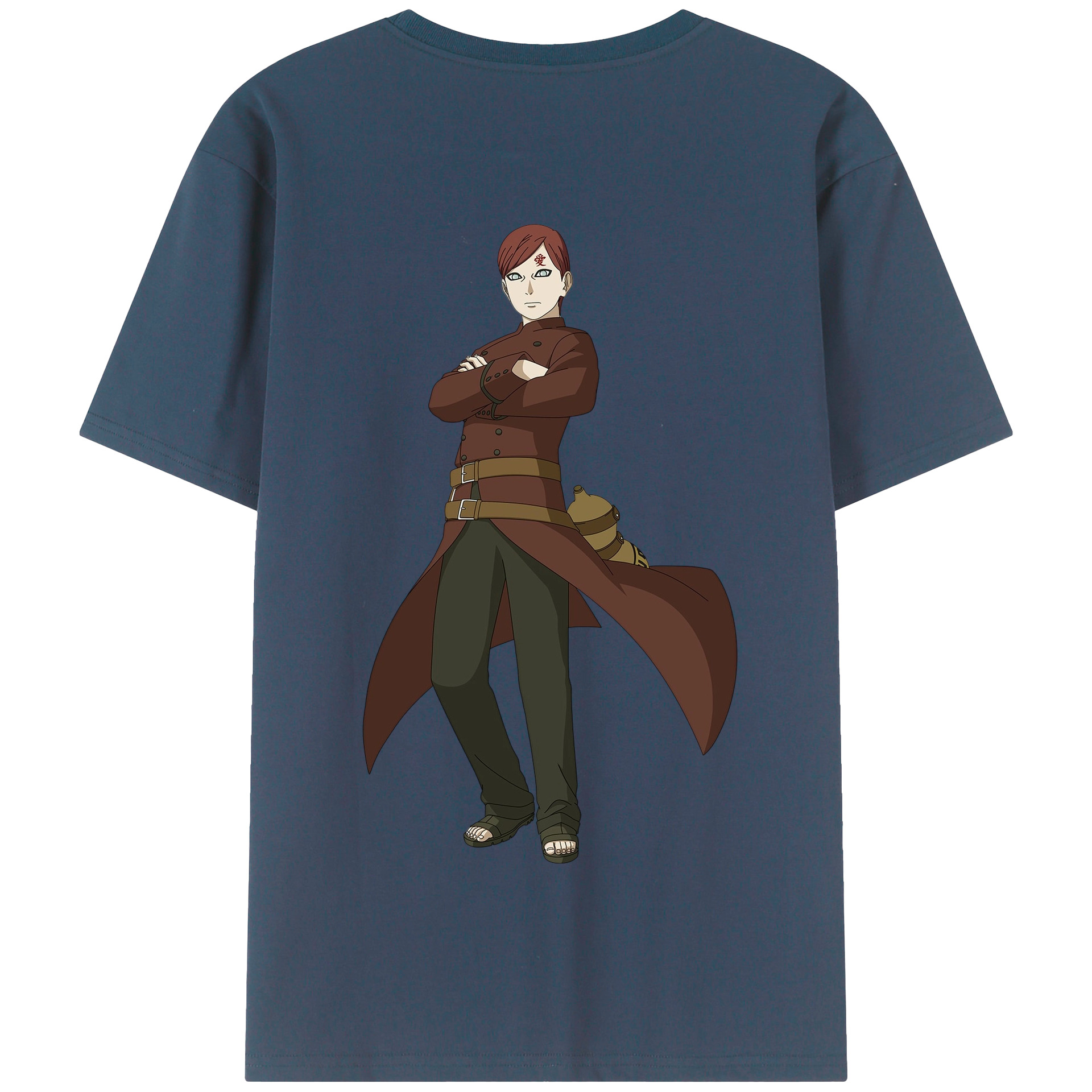 （画像用） NARUTO -ナルト- ガアラ Gaara 綿100％半袖Tシャツ（背面プリント）