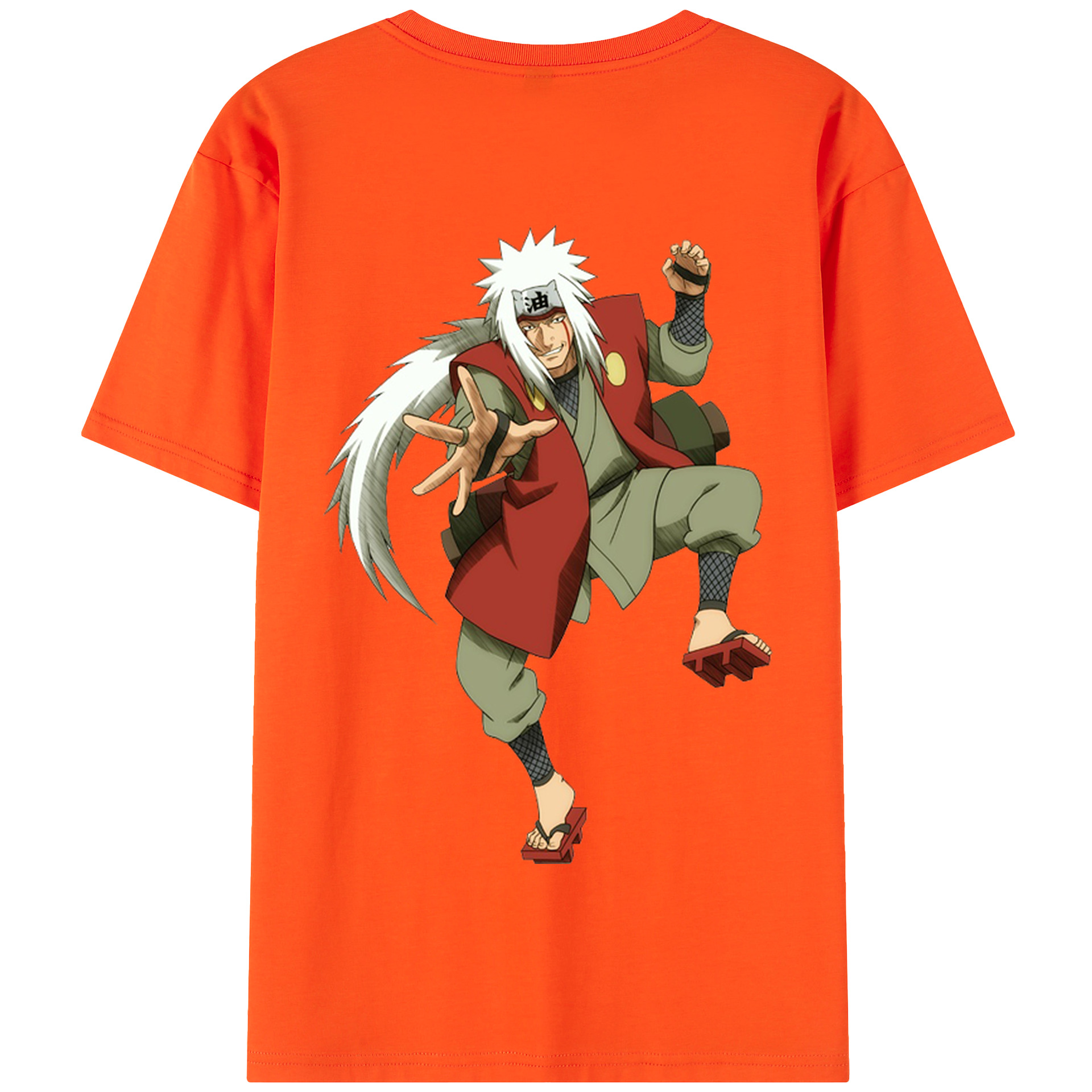 （画像用） NARUTO -ナルト- 自来也（じらいや） Jiraiya 綿100％半袖Tシャツ（背面プリント）