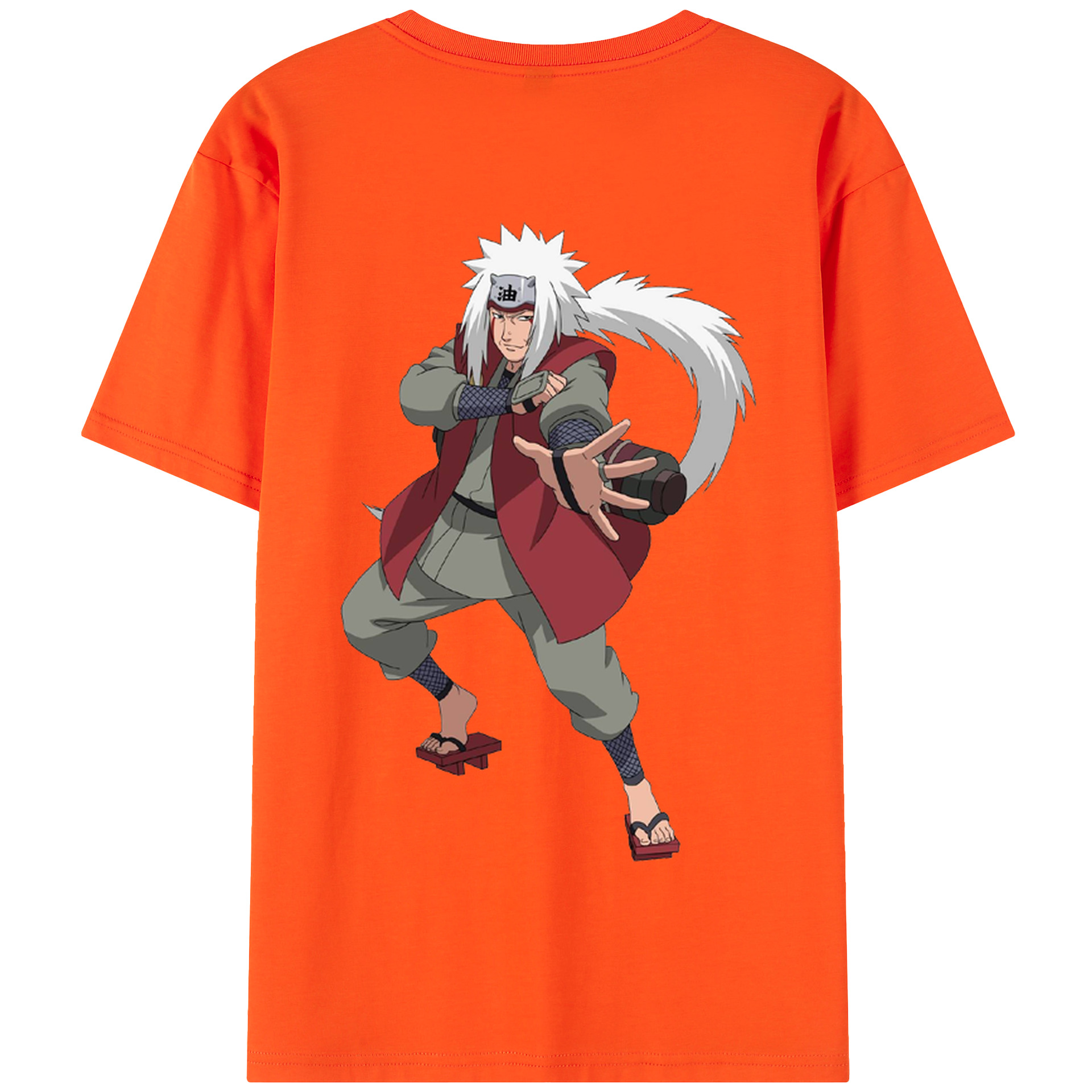 （画像用） NARUTO -ナルト- 自来也（じらいや） Jiraiya 綿100％半袖Tシャツ（背面プリント）