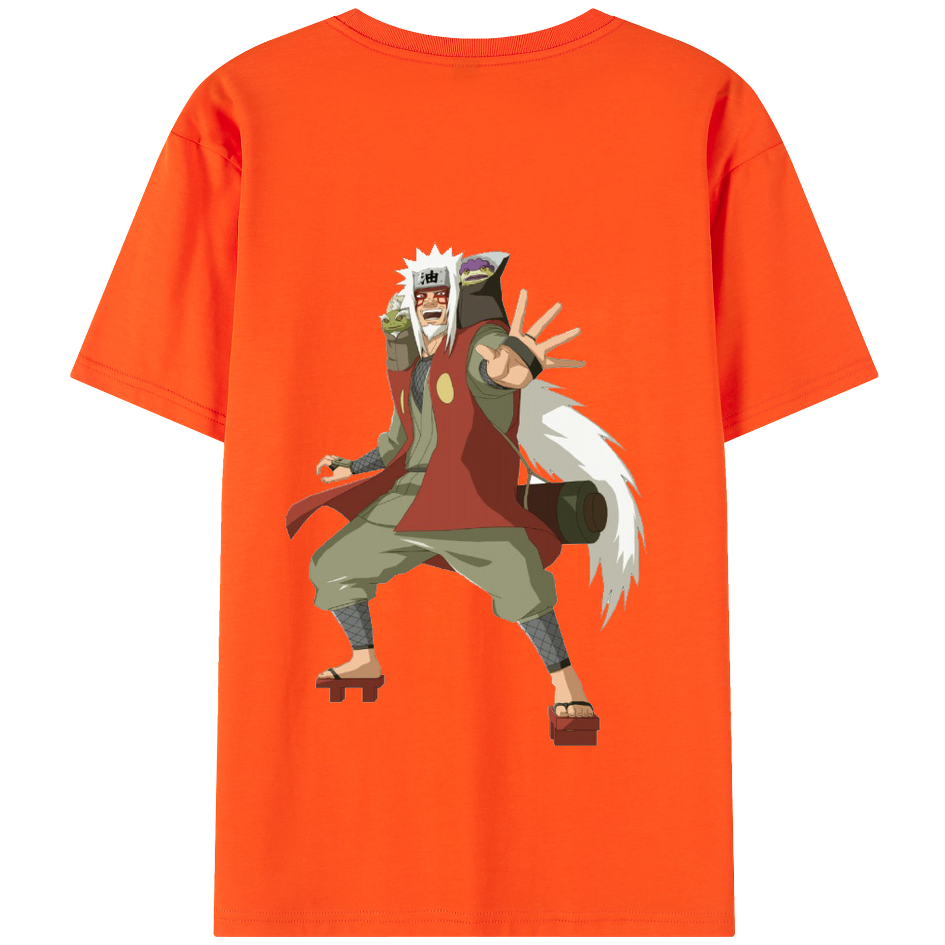 （画像用） NARUTO -ナルト- 自来也（じらいや） Jiraiya 綿100％半袖Tシャツ（背面プリント）