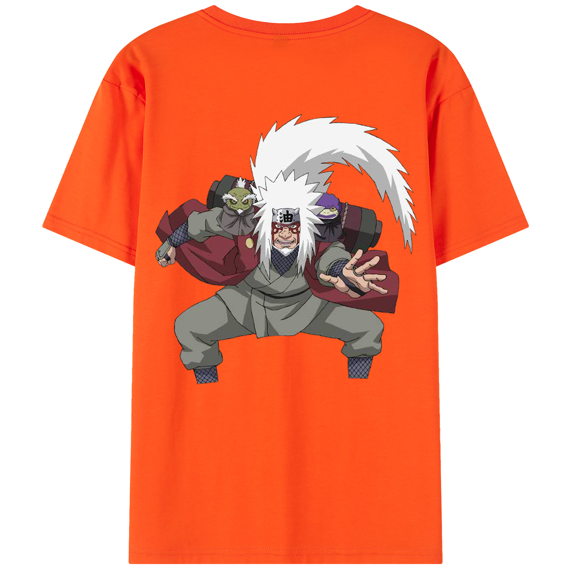 （画像用） NARUTO -ナルト- 自来也（じらいや） Jiraiya 綿100％半袖Tシャツ（背面プリント）