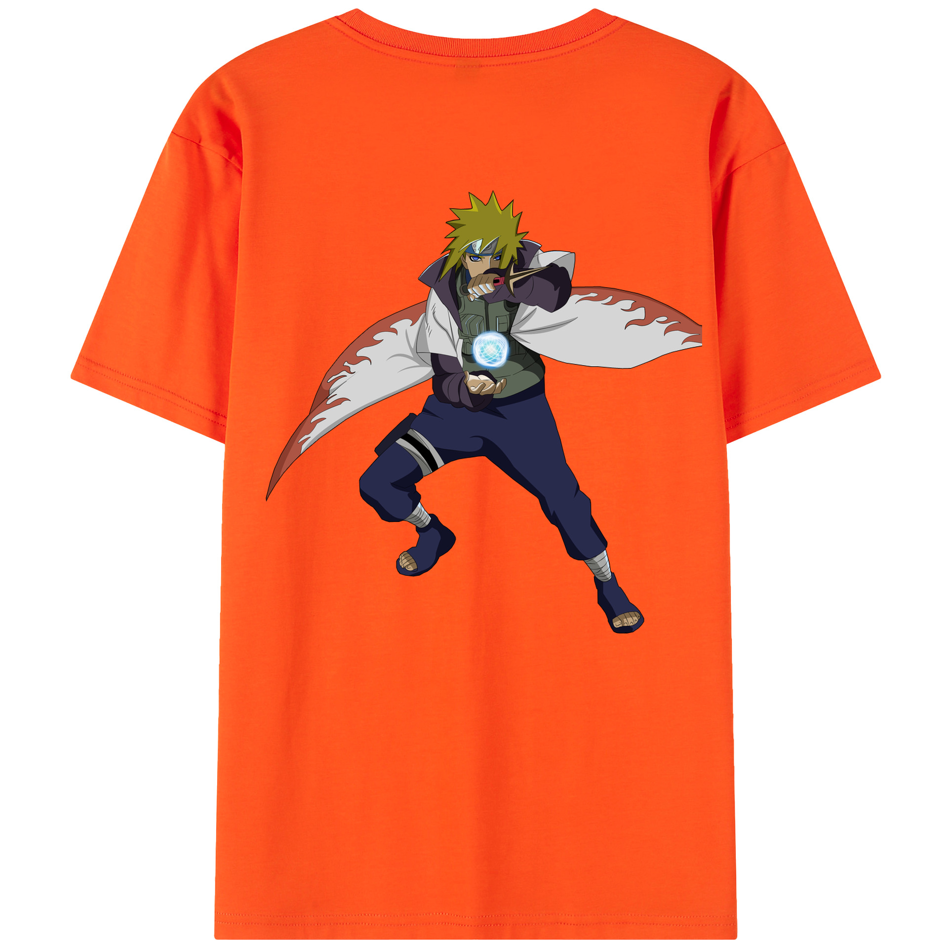 （画像用） NARUTO -ナルト- 波風 ミナト Namikaze Minato 綿100％半袖Tシャツ（背面プリント）