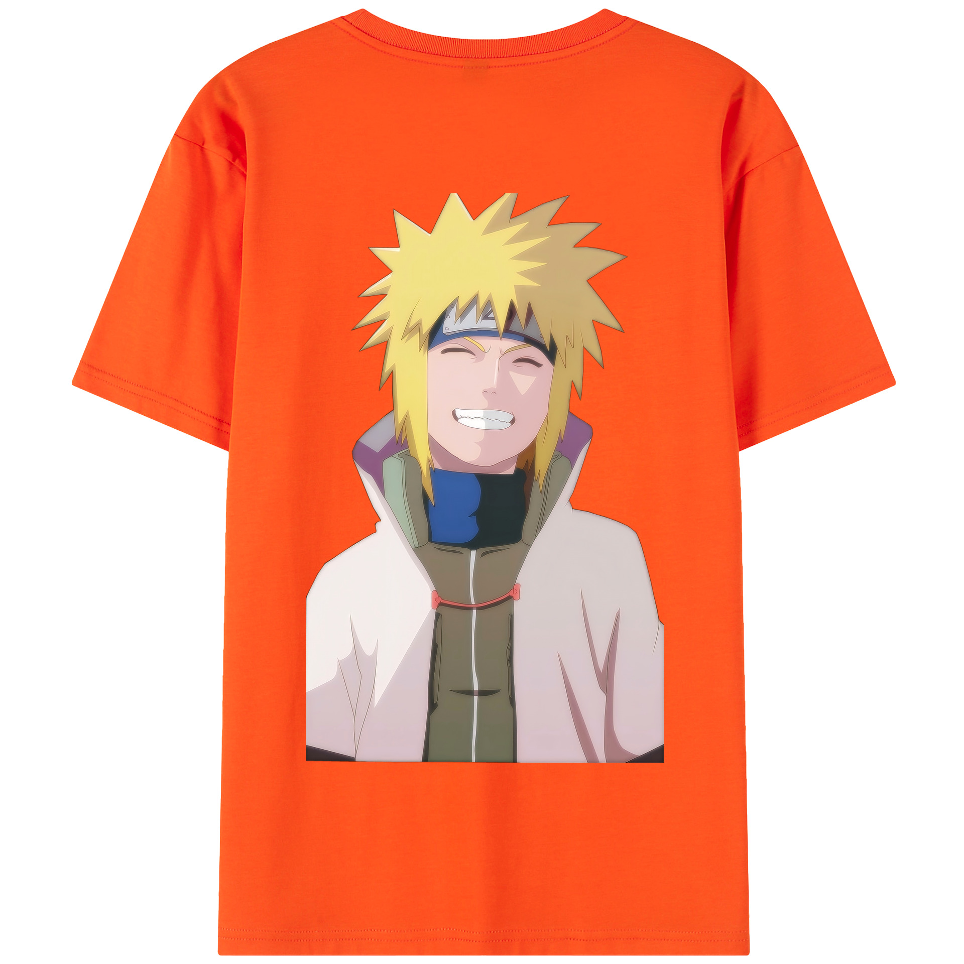 （画像用） NARUTO -ナルト- 波風 ミナト Namikaze Minato 綿100％半袖Tシャツ（背面プリント）