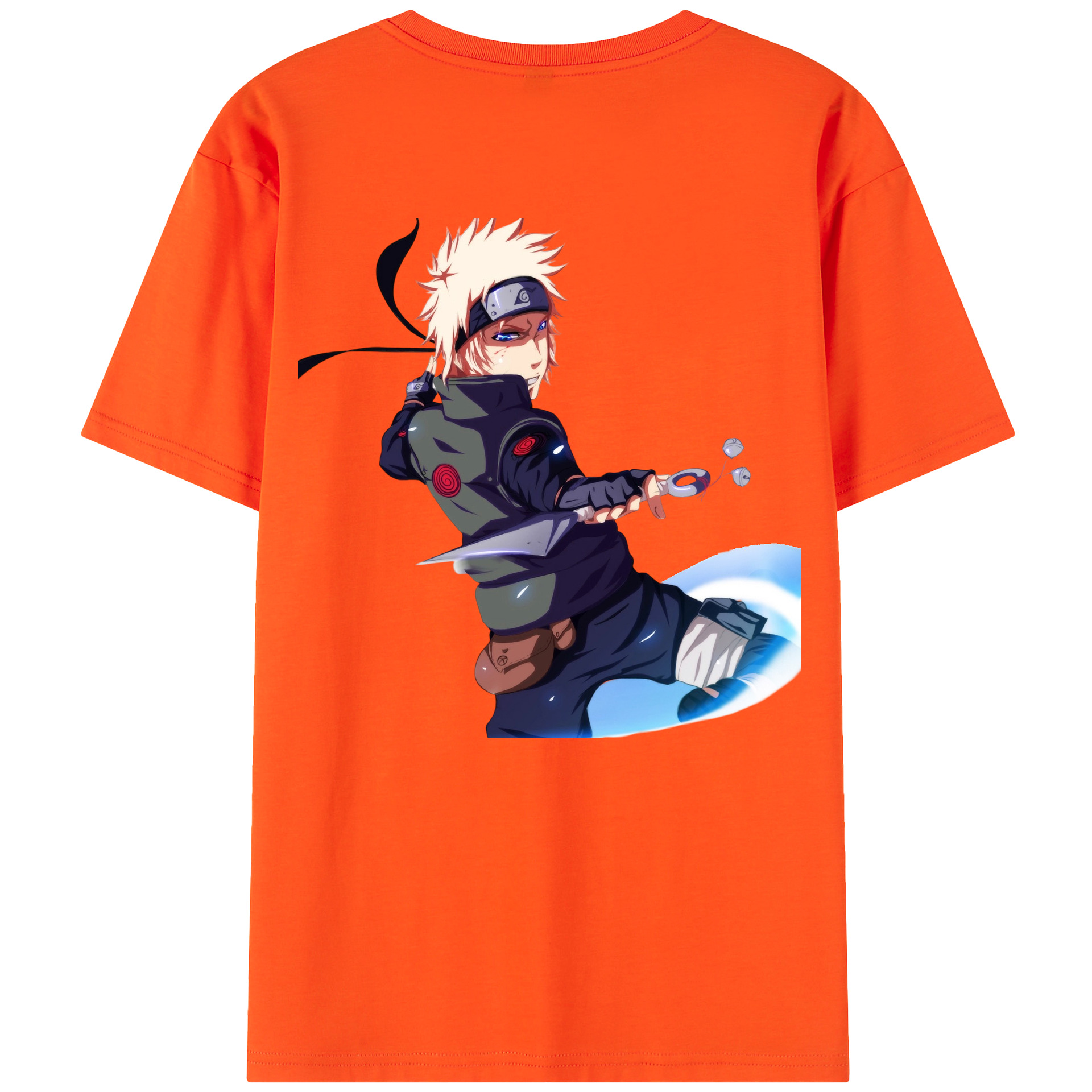 （画像用） NARUTO -ナルト- 波風 ミナト Namikaze Minato 綿100％半袖Tシャツ（背面プリント）