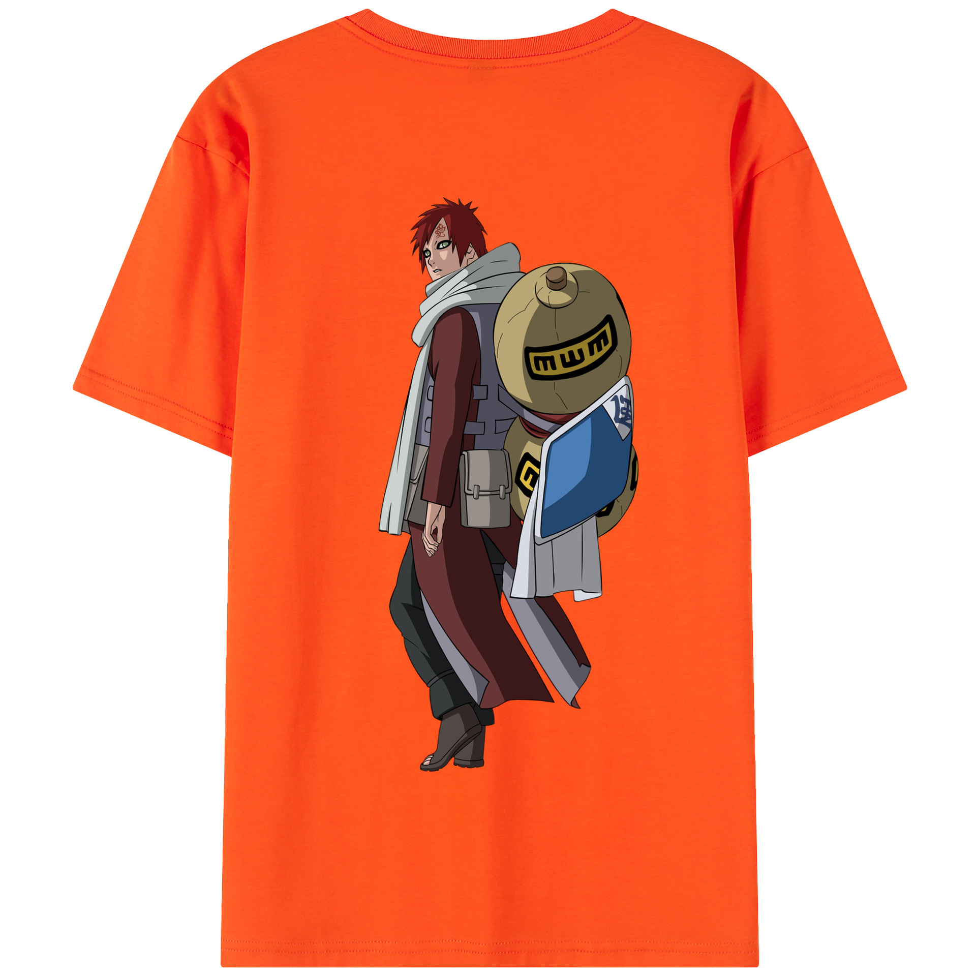（画像用） NARUTO -ナルト- ガアラ Gaara 綿100％半袖Tシャツ（背面プリント）