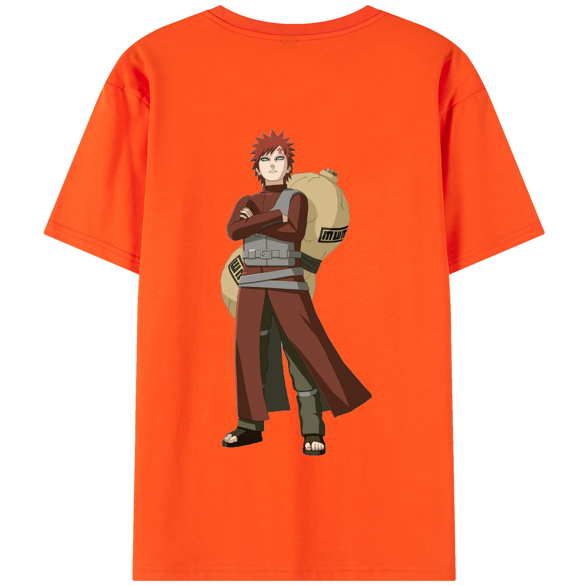 （画像用） NARUTO -ナルト- ガアラ Gaara 綿100％半袖Tシャツ（背面プリント）