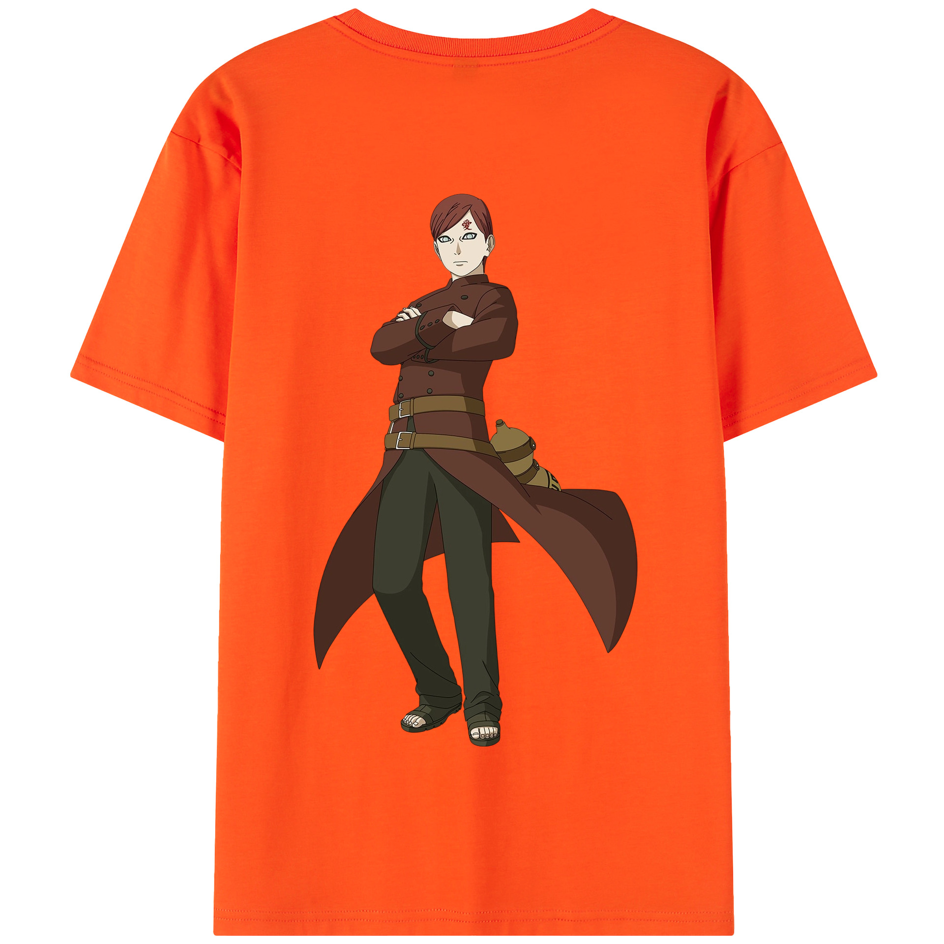 （画像用） NARUTO -ナルト- ガアラ Gaara 綿100％半袖Tシャツ（背面プリント）