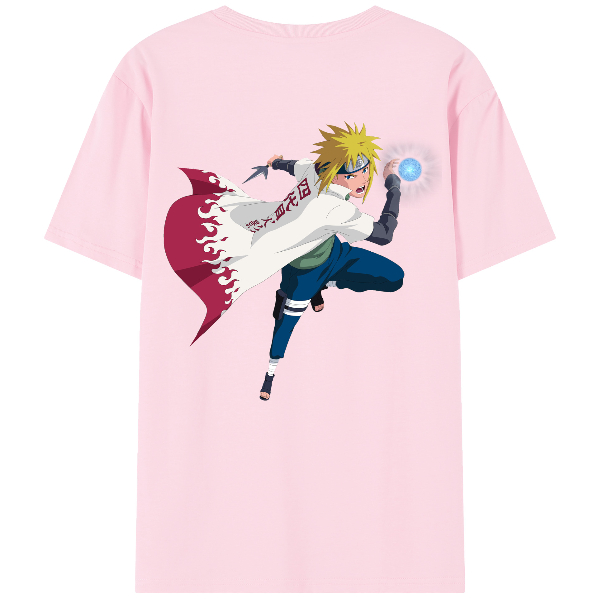 （画像用） NARUTO -ナルト- 波風 ミナト Namikaze Minato 綿100％半袖Tシャツ（背面プリント）