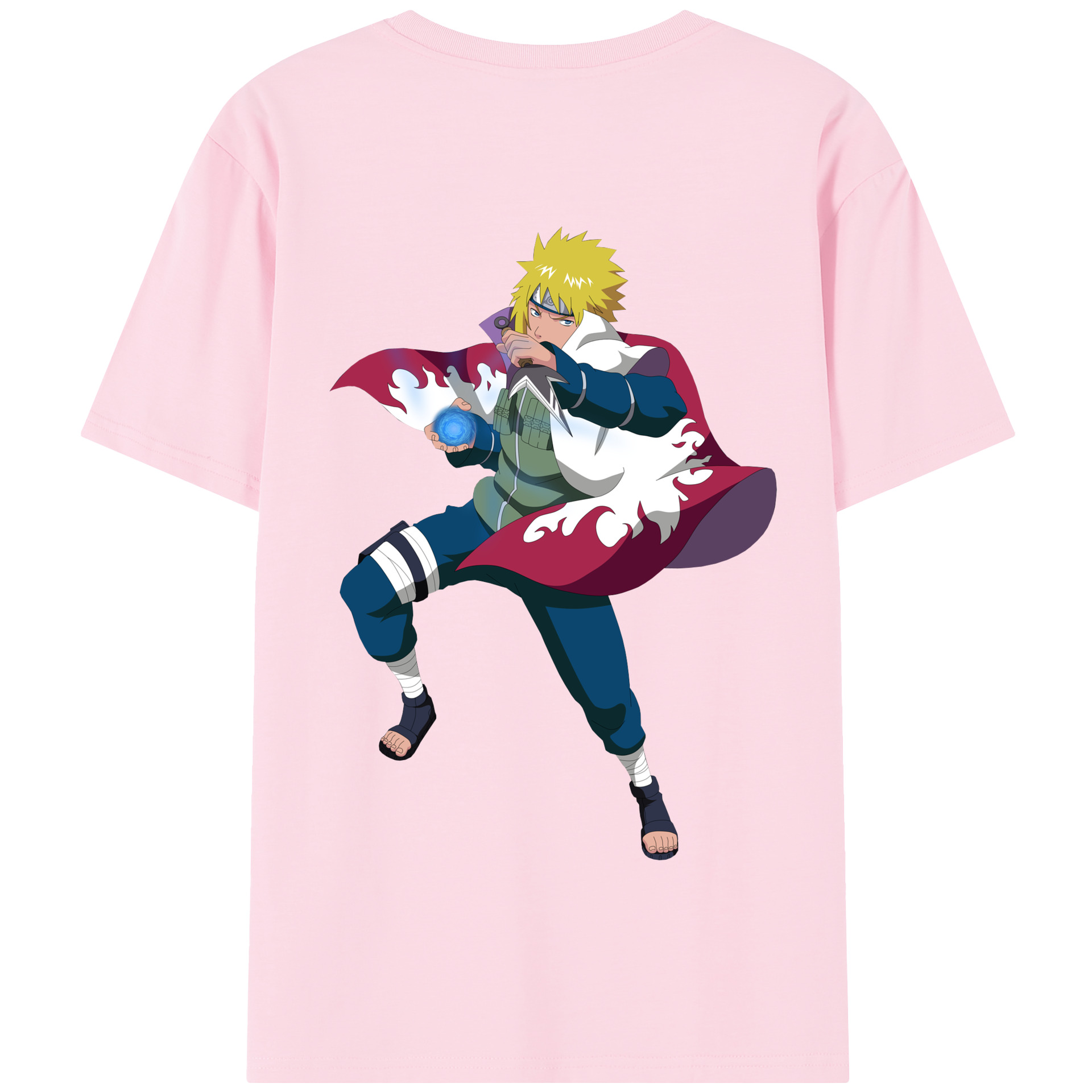 （画像用） NARUTO -ナルト- 波風 ミナト Namikaze Minato 綿100％半袖Tシャツ（背面プリント）