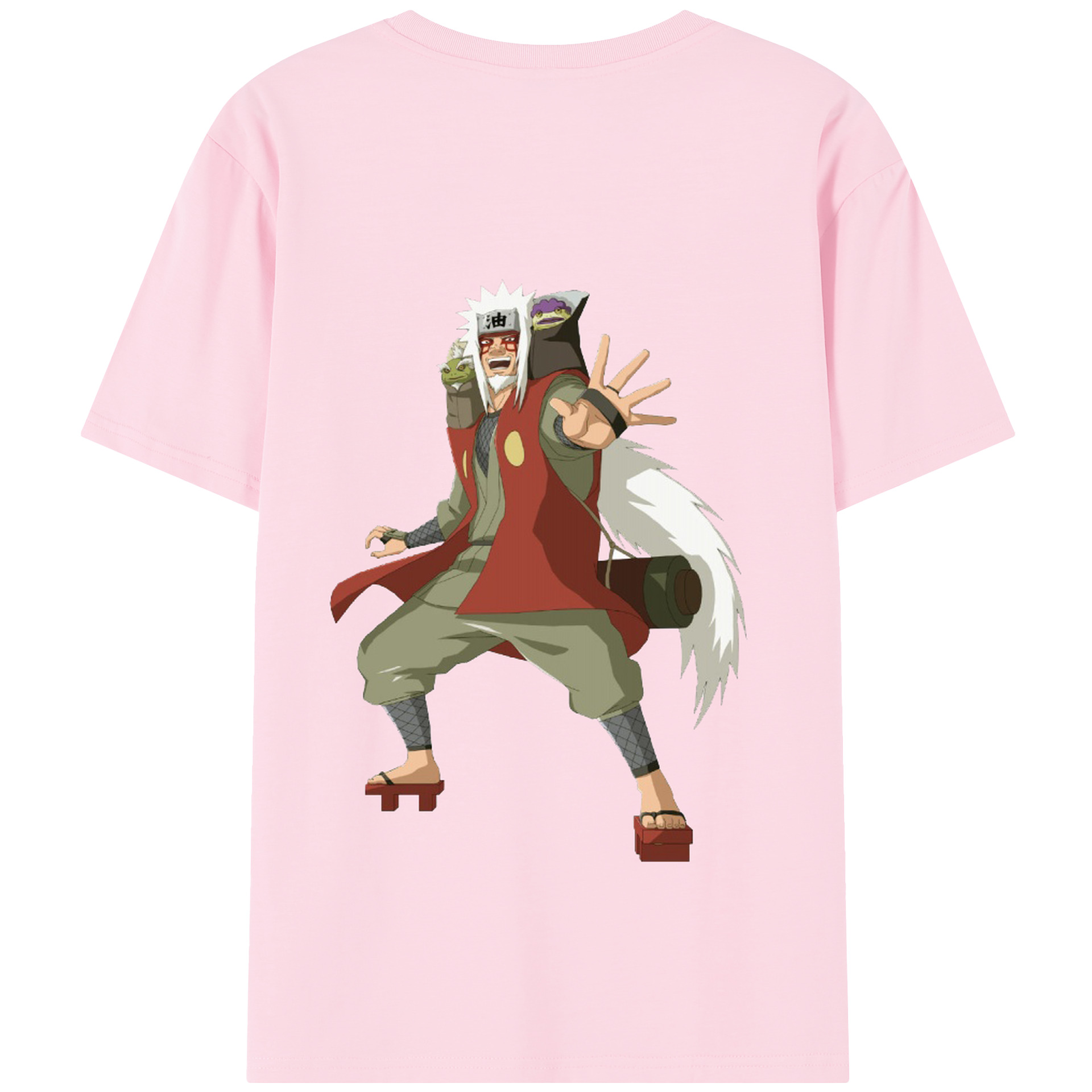 （画像用） NARUTO -ナルト- 自来也（じらいや） Jiraiya 綿100％半袖Tシャツ（背面プリント）