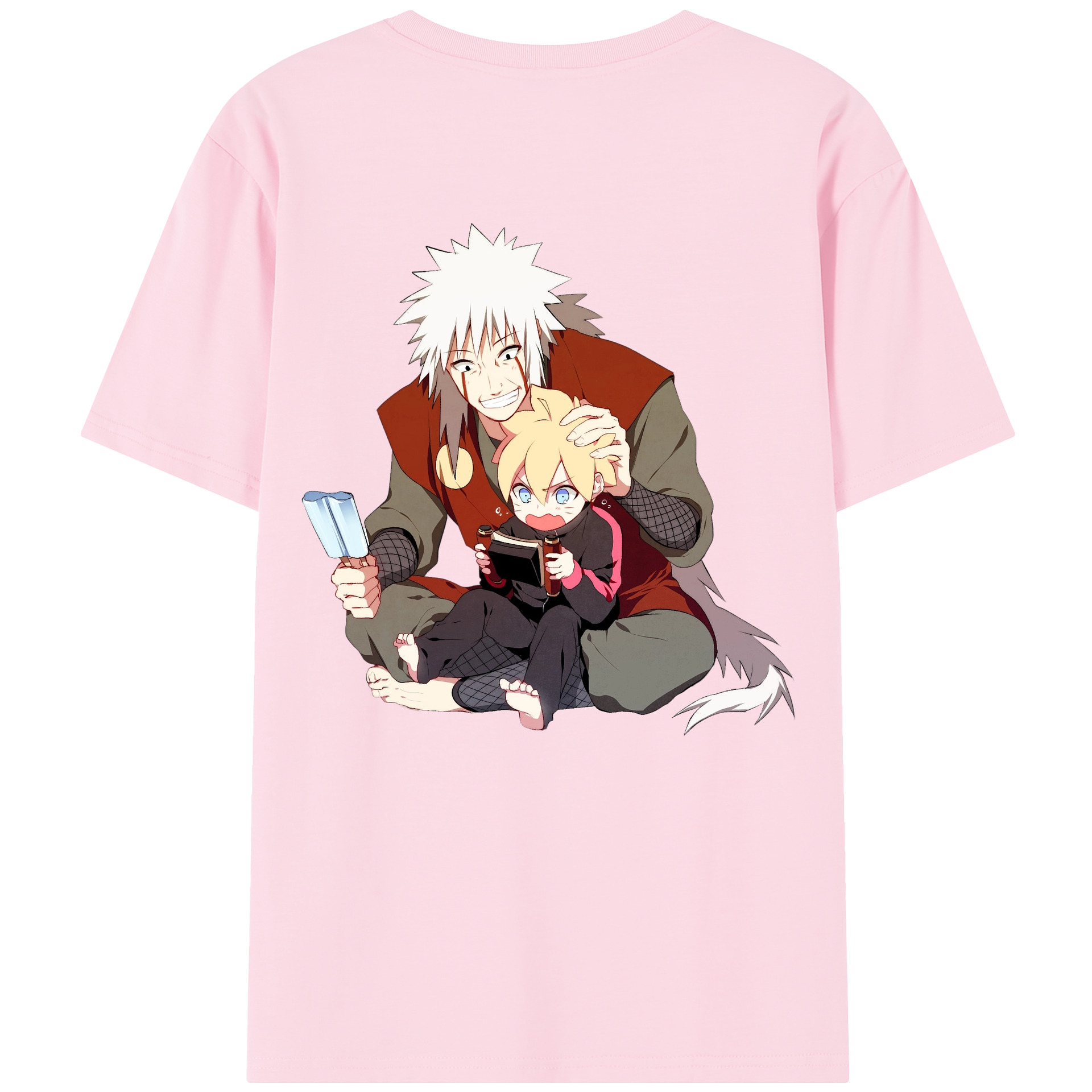 （画像用） NARUTO -ナルト- 自来也（じらいや） Jiraiya 綿100％半袖Tシャツ（背面プリント）