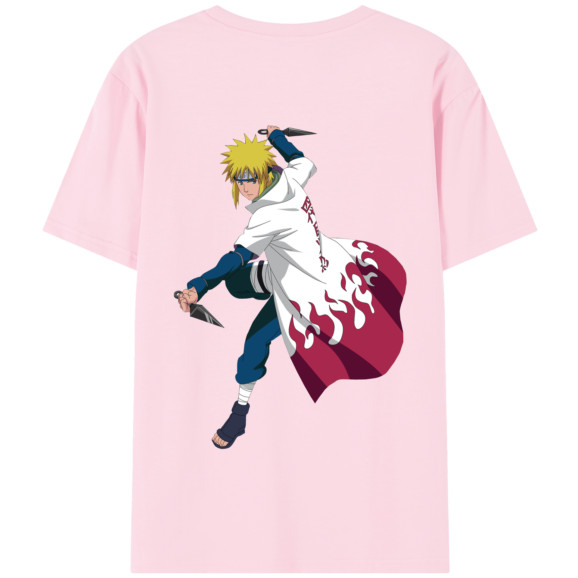 （画像用） NARUTO -ナルト- 波風 ミナト Namikaze Minato 綿100％半袖Tシャツ（背面プリント）