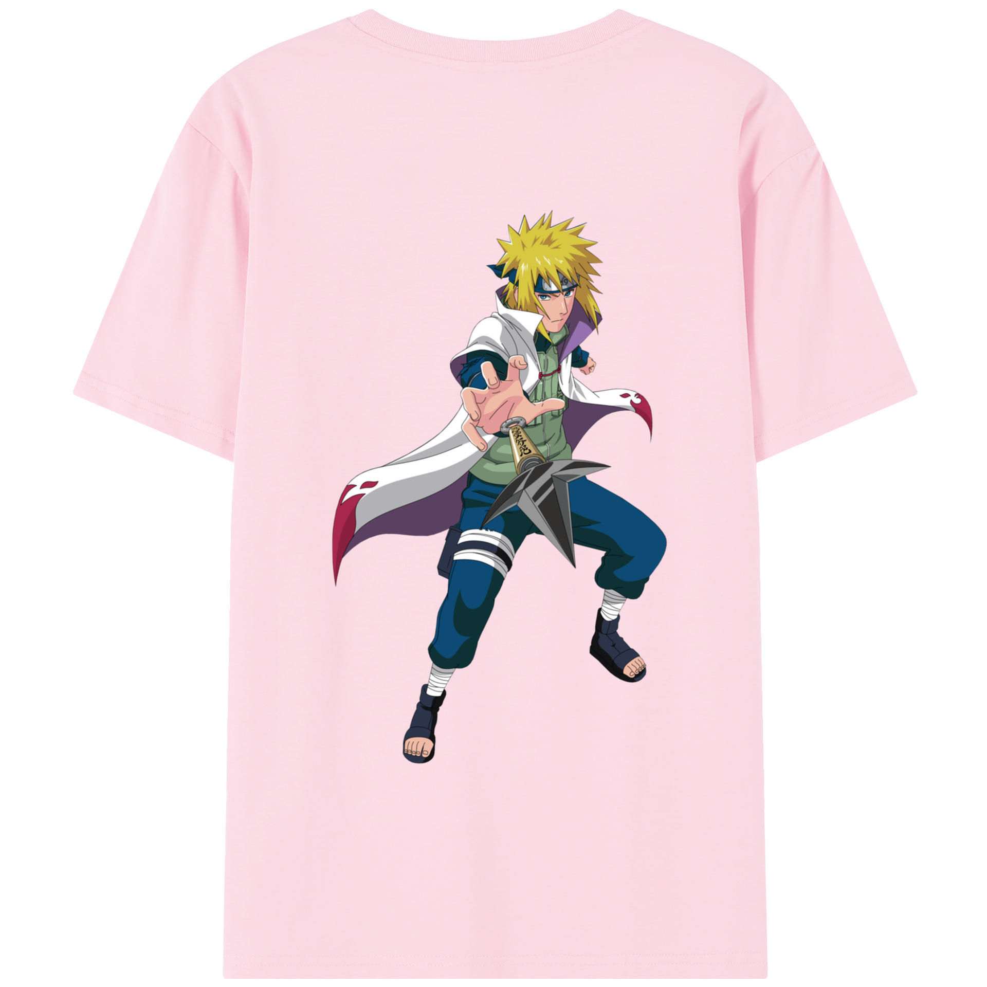 （画像用） NARUTO -ナルト- 波風 ミナト Namikaze Minato 綿100％半袖Tシャツ（背面プリント）