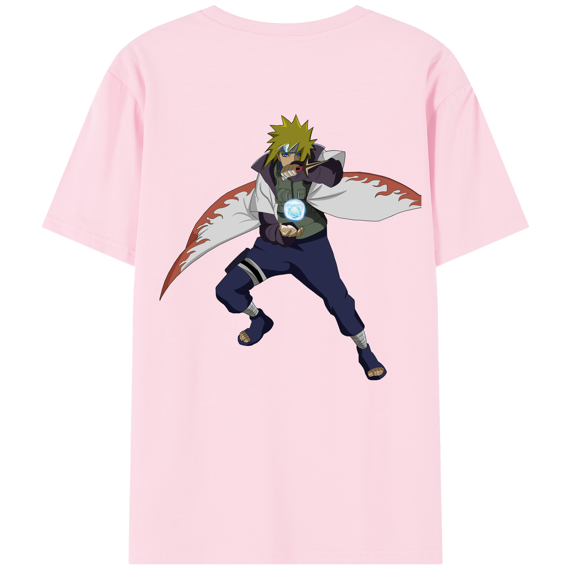 （画像用） NARUTO -ナルト- 波風 ミナト Namikaze Minato 綿100％半袖Tシャツ（背面プリント）