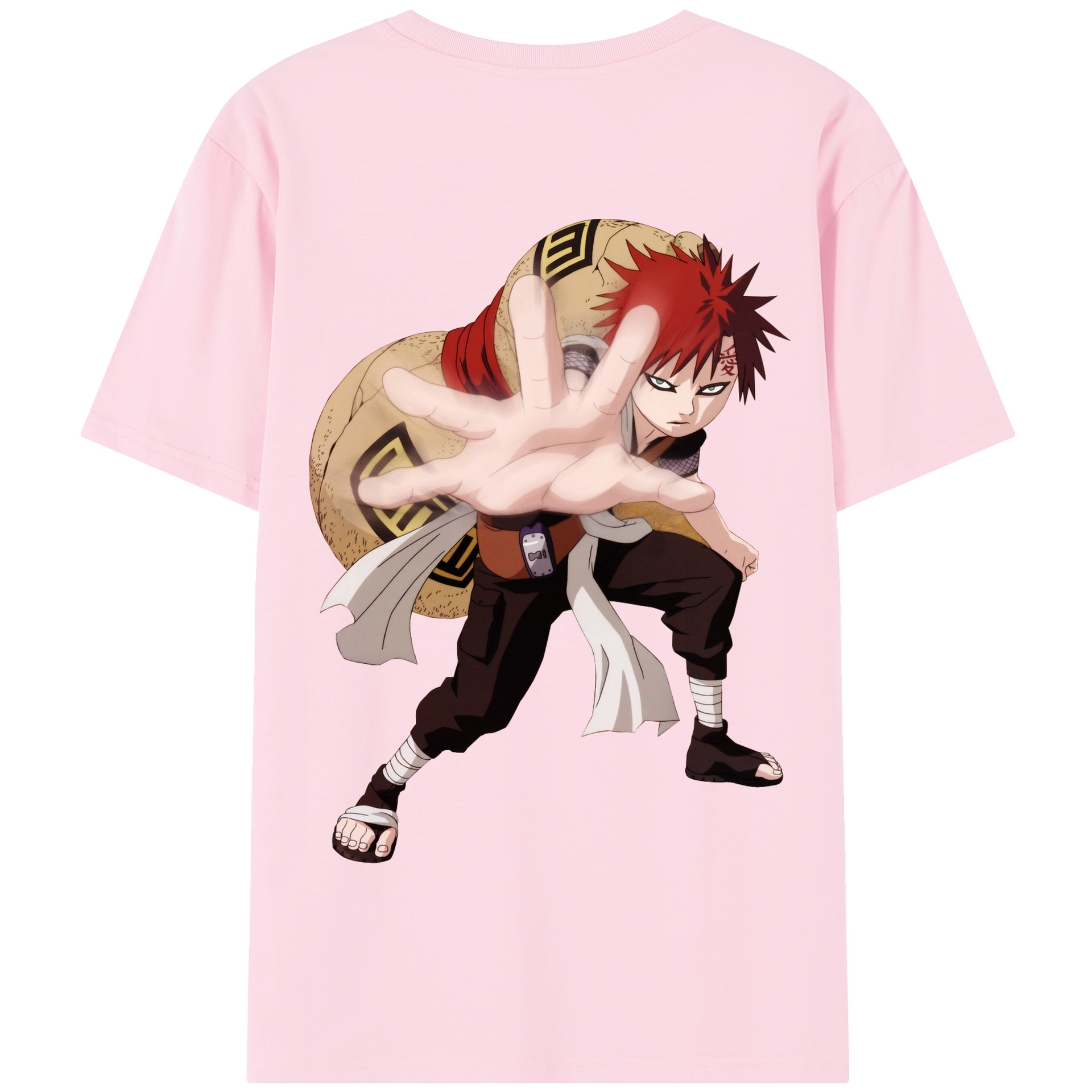 （画像用） NARUTO -ナルト- ガアラ Gaara 綿100％半袖Tシャツ（背面プリント）