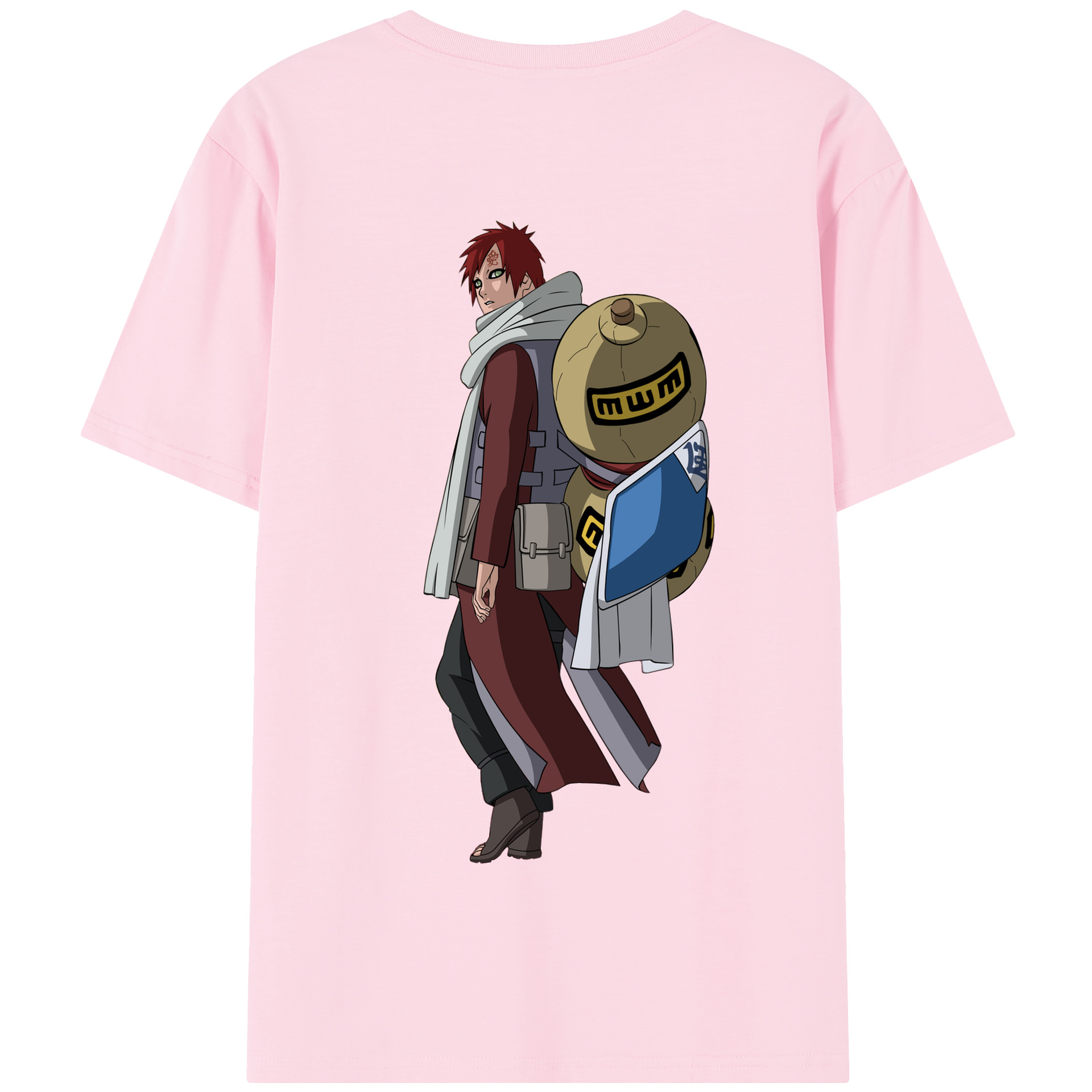 （画像用） NARUTO -ナルト- ガアラ Gaara 綿100％半袖Tシャツ（背面プリント）