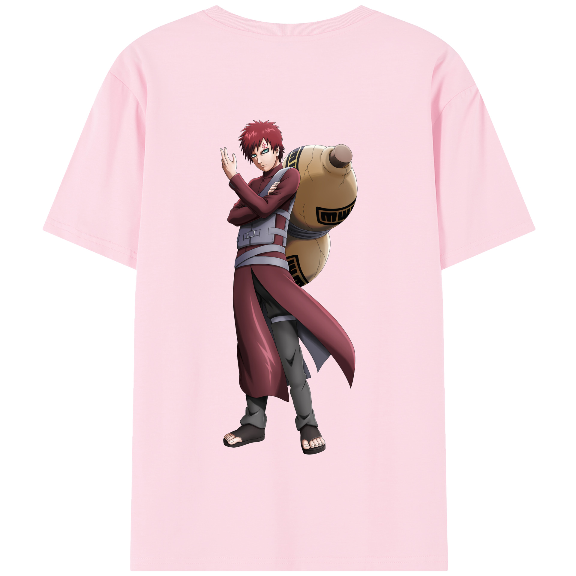 （画像用） NARUTO -ナルト- ガアラ Gaara 綿100％半袖Tシャツ（背面プリント）