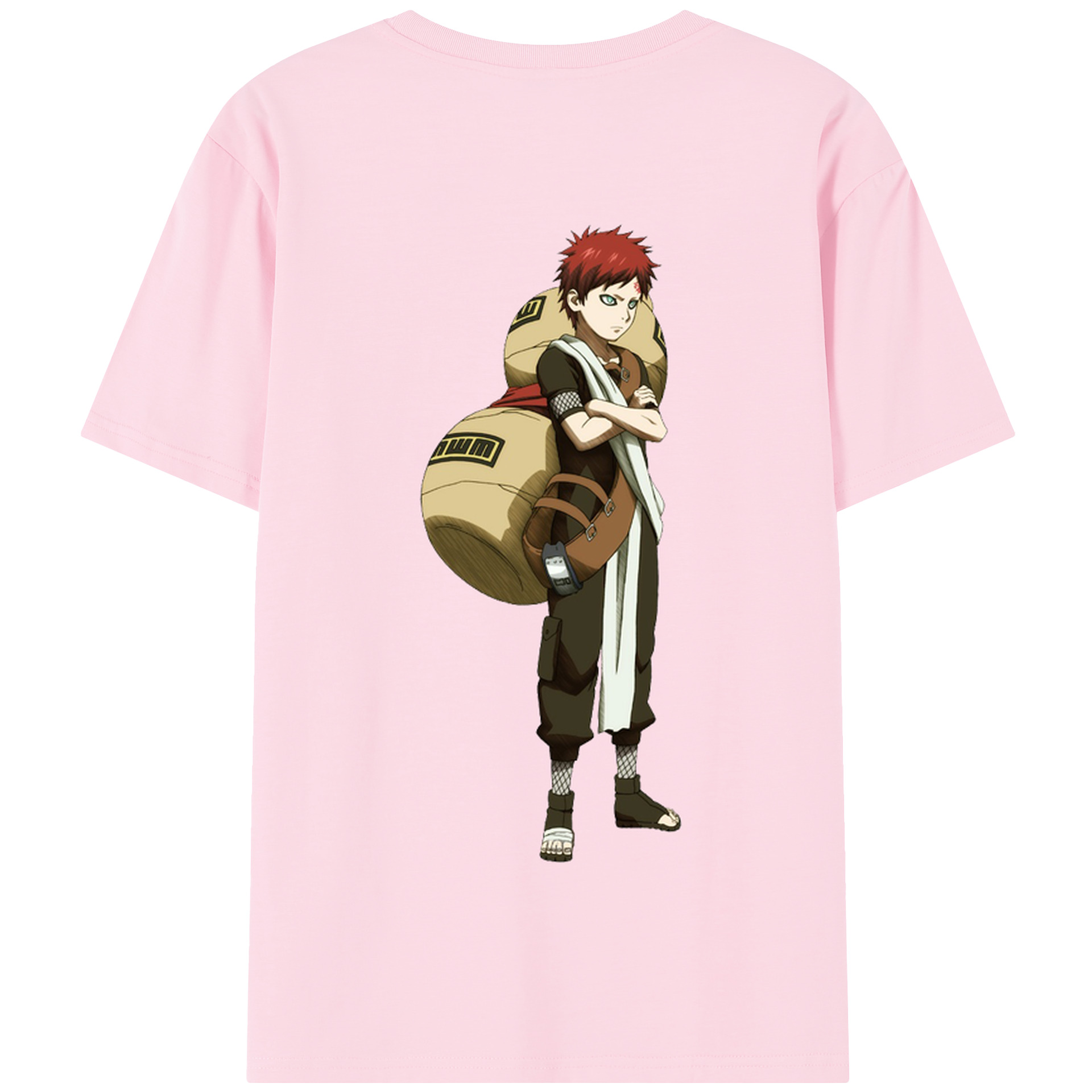 （画像用） NARUTO -ナルト- ガアラ Gaara 綿100％半袖Tシャツ（背面プリント）