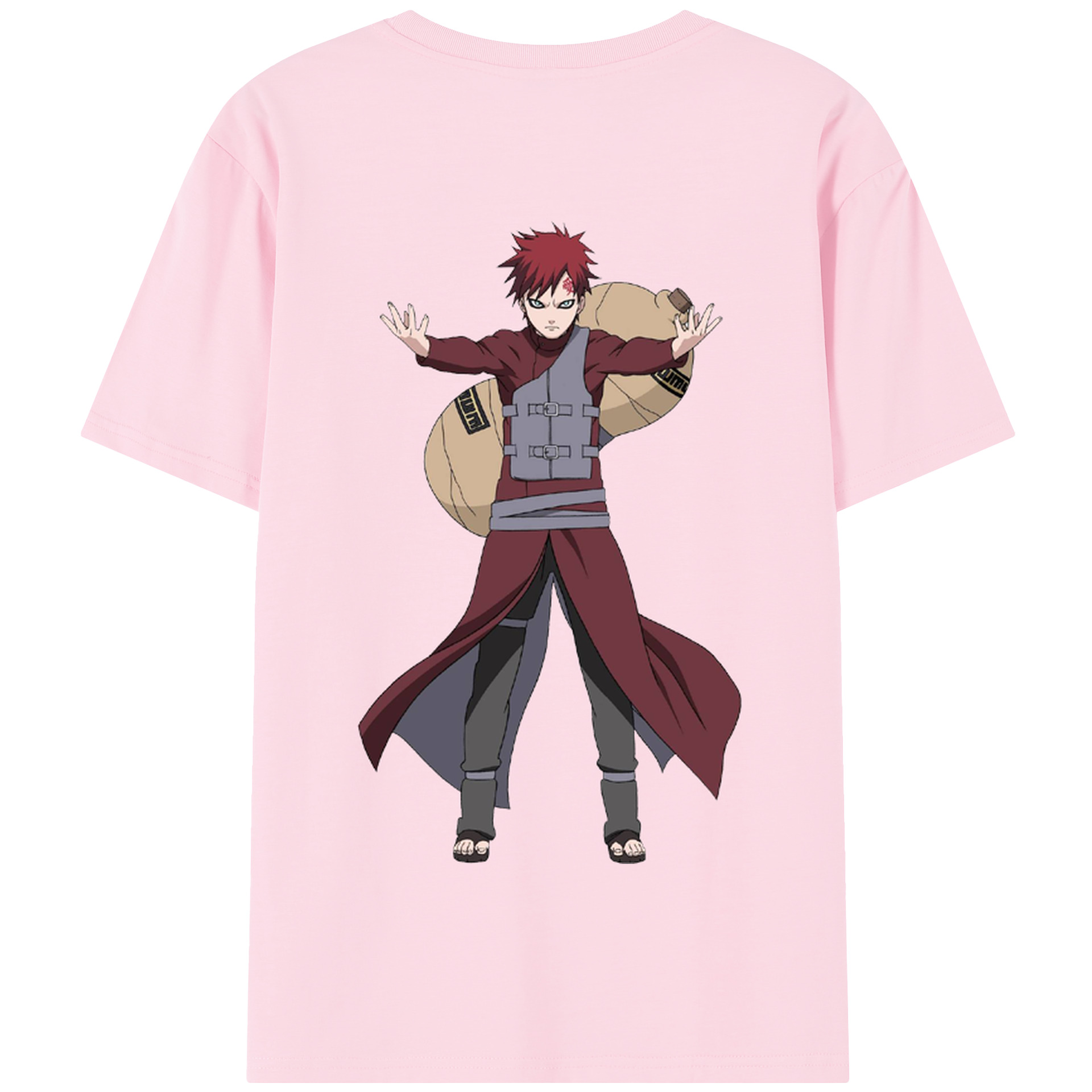 （画像用） NARUTO -ナルト- ガアラ Gaara 綿100％半袖Tシャツ（背面プリント）