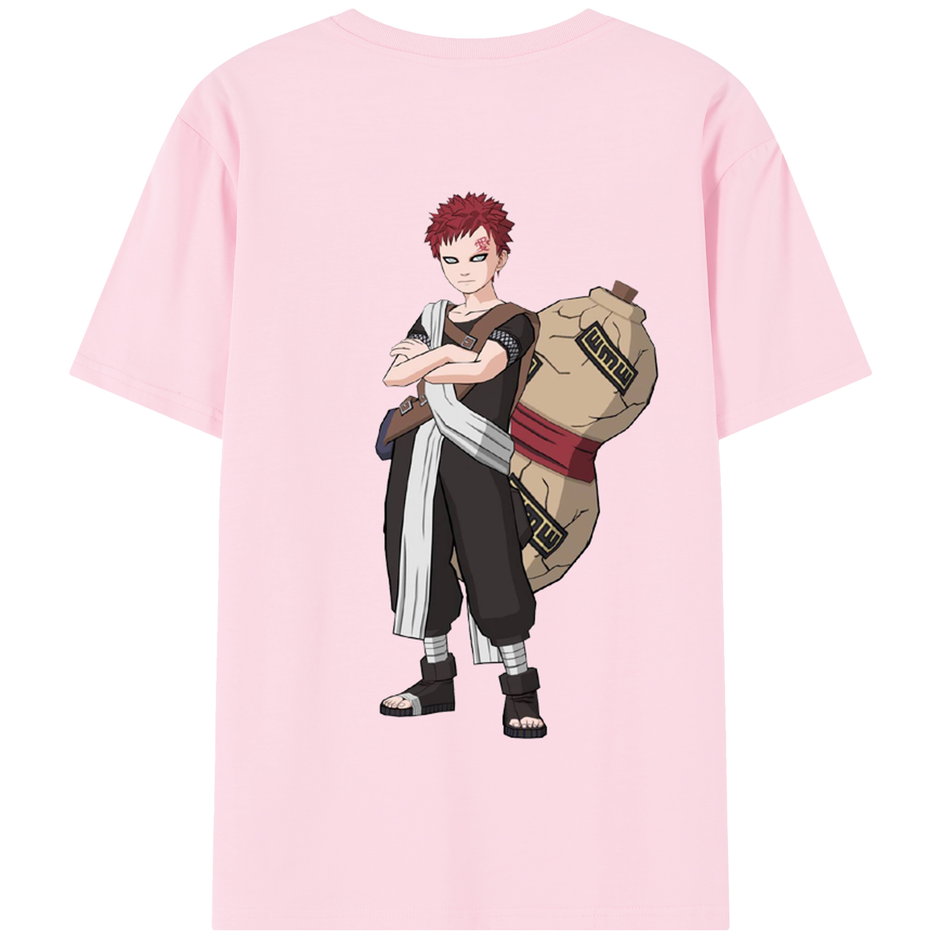 （画像用） NARUTO -ナルト- ガアラ Gaara 綿100％半袖Tシャツ（背面プリント）