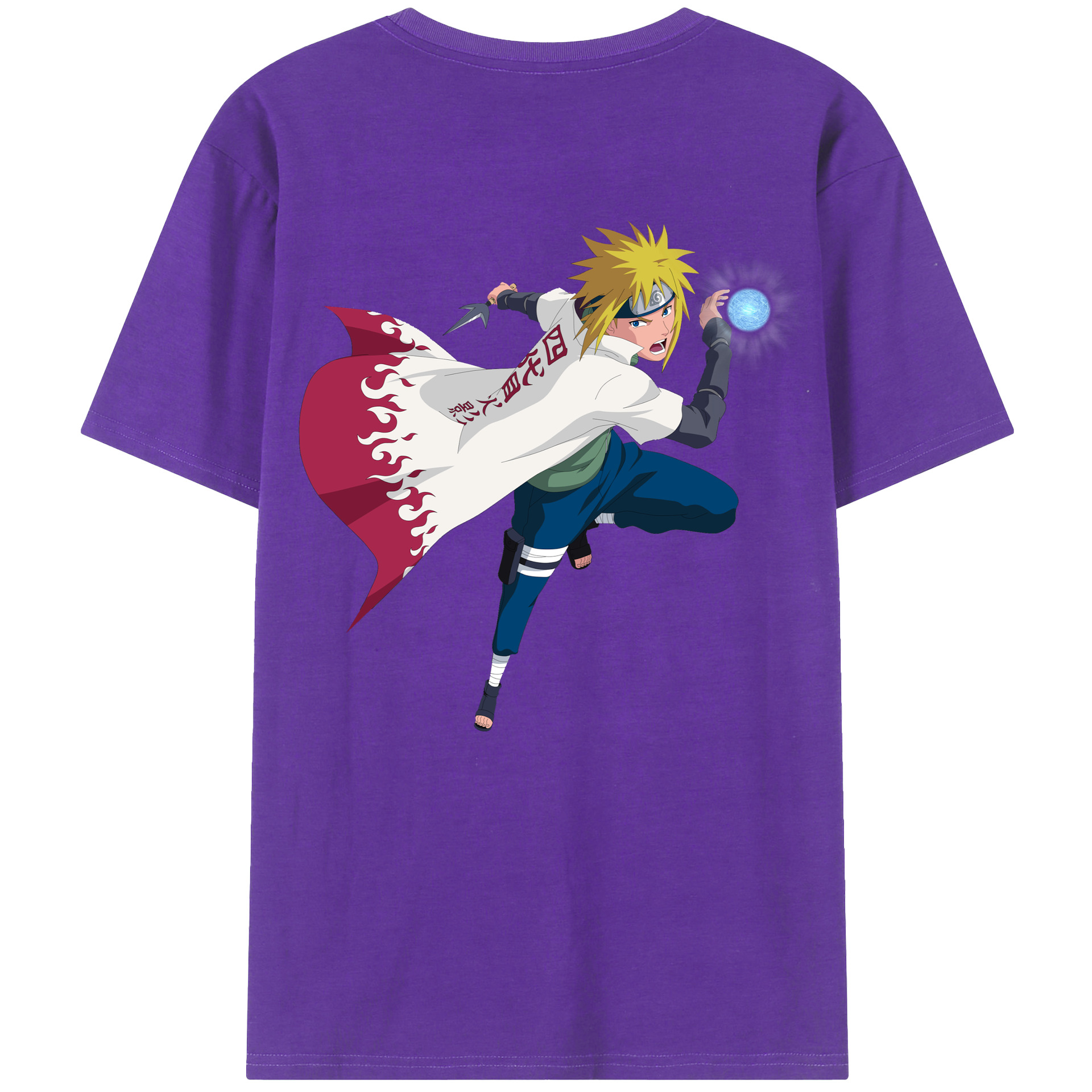 （画像用） NARUTO -ナルト- 波風 ミナト Namikaze Minato 綿100％半袖Tシャツ（背面プリント）