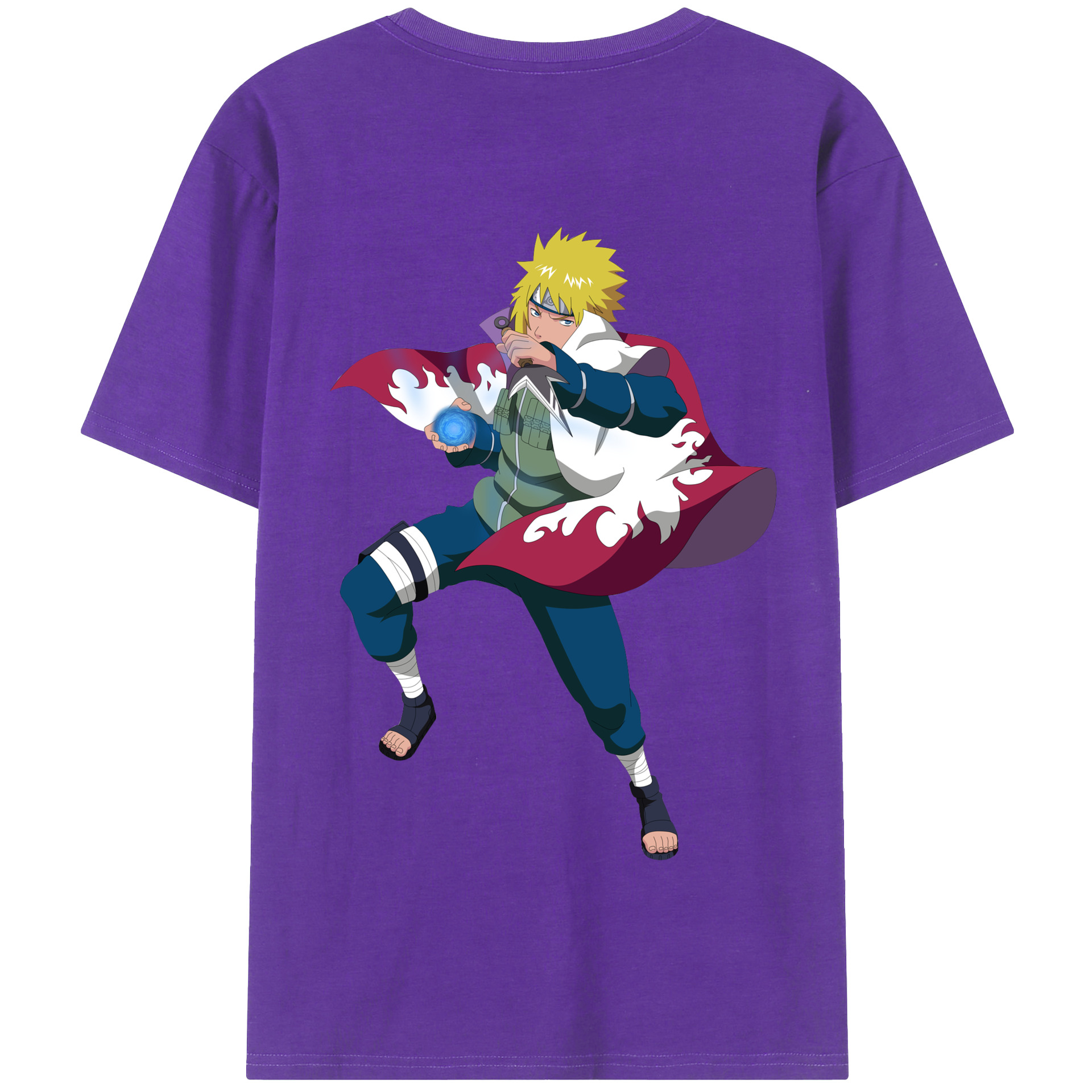 （画像用） NARUTO -ナルト- 波風 ミナト Namikaze Minato 綿100％半袖Tシャツ（背面プリント）