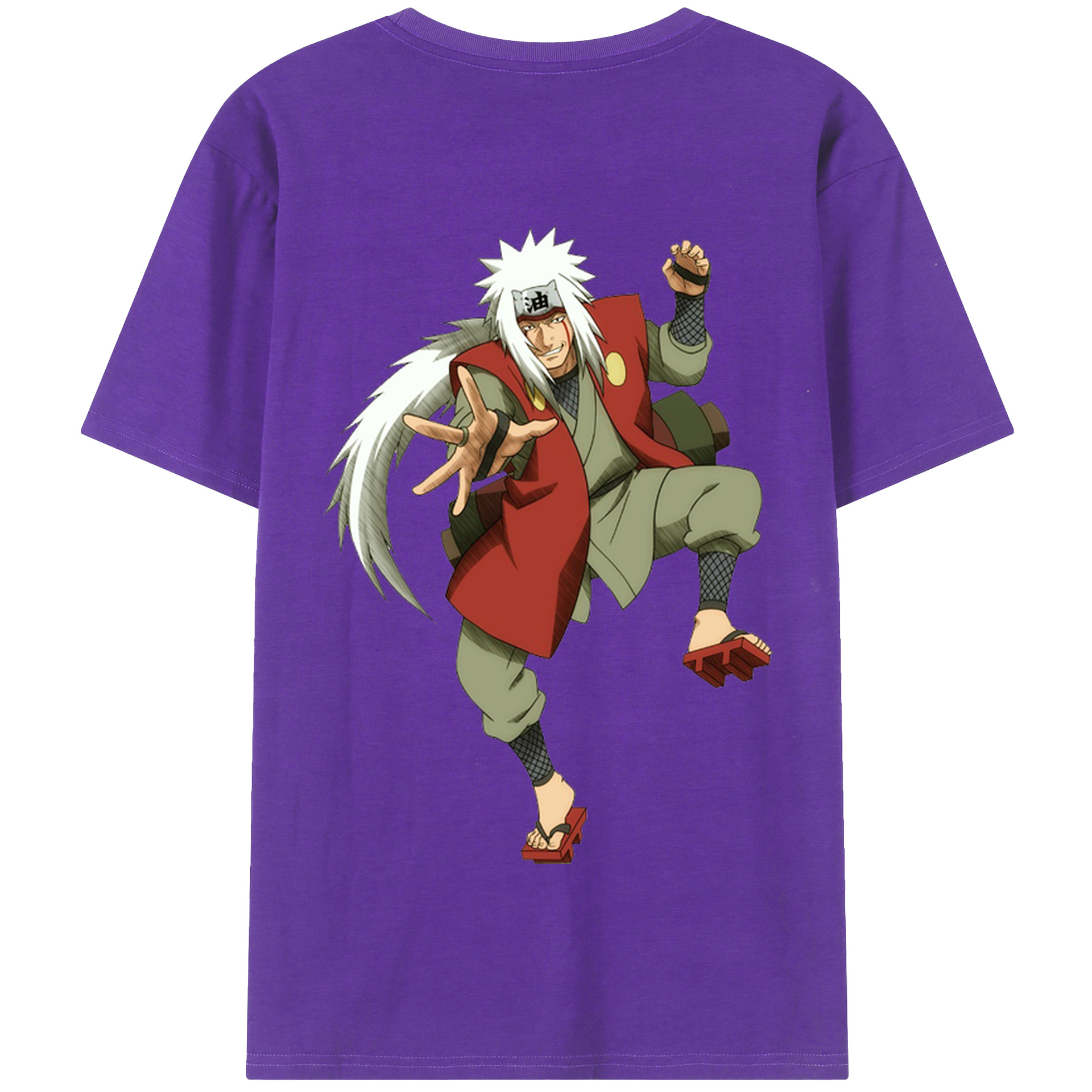 （画像用） NARUTO -ナルト- 自来也（じらいや） Jiraiya 綿100％半袖Tシャツ（背面プリント）