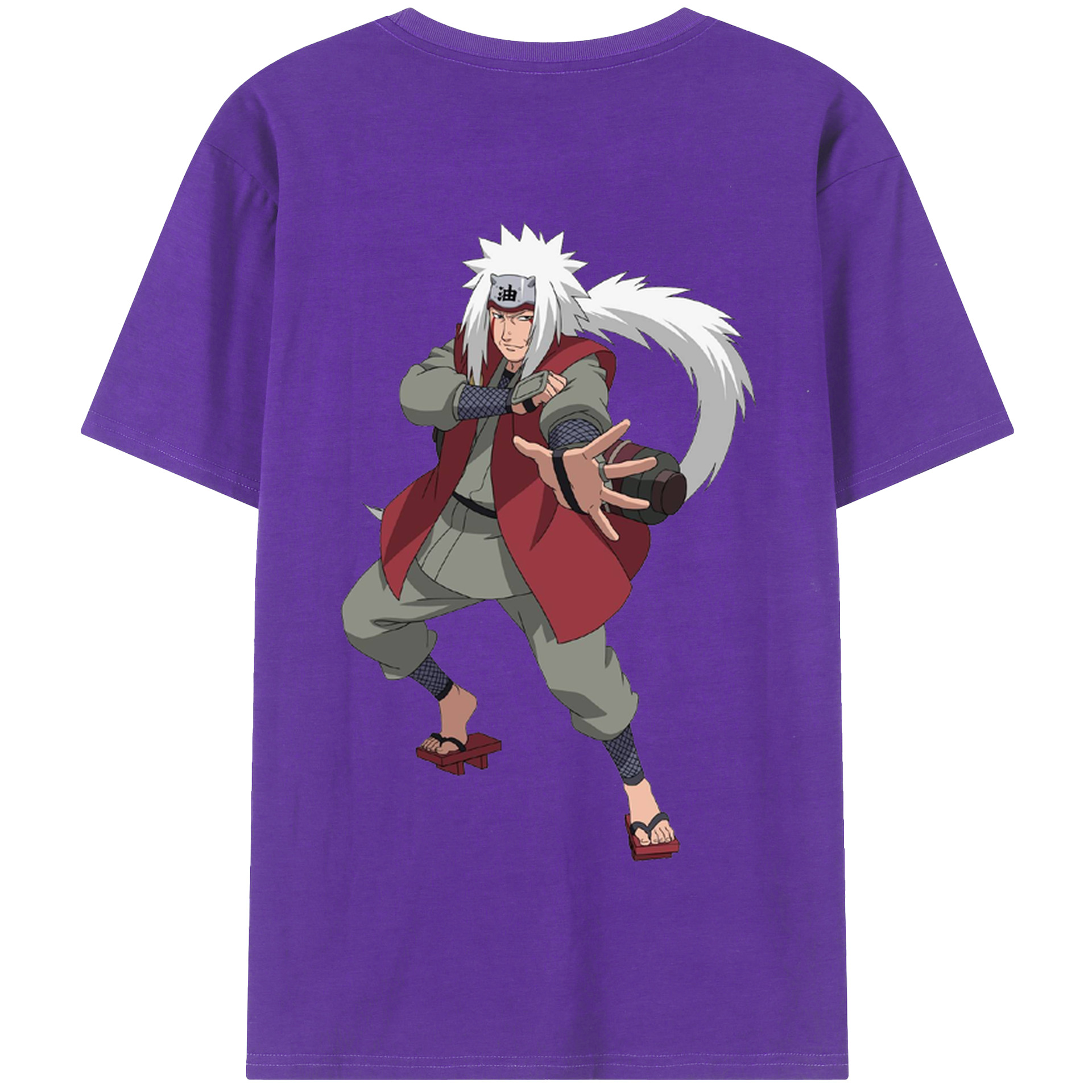 （画像用） NARUTO -ナルト- 自来也（じらいや） Jiraiya 綿100％半袖Tシャツ（背面プリント）