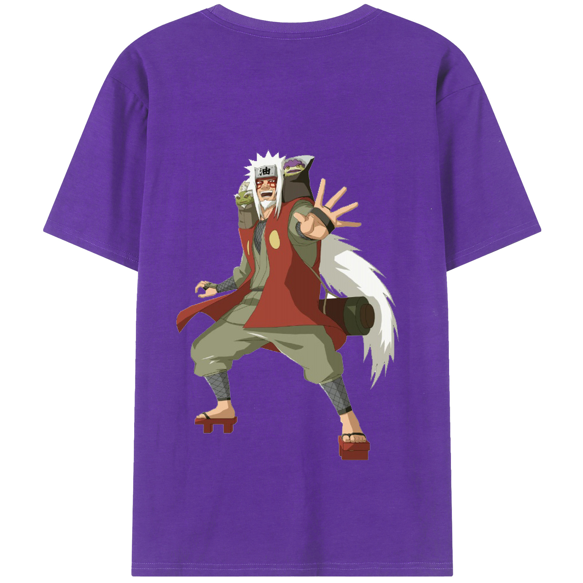 （画像用） NARUTO -ナルト- 自来也（じらいや） Jiraiya 綿100％半袖Tシャツ（背面プリント）