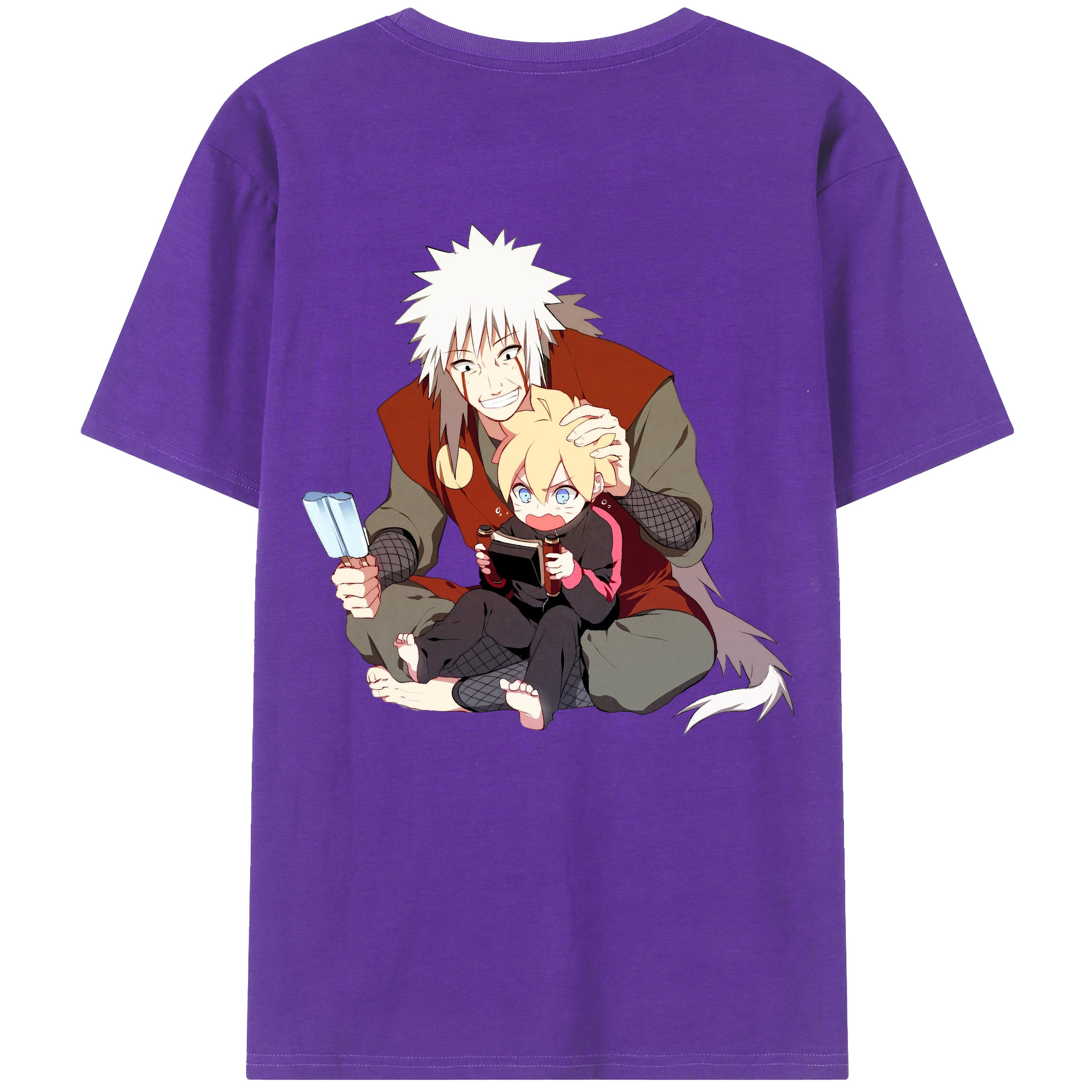 （画像用） NARUTO -ナルト- 自来也（じらいや） Jiraiya 綿100％半袖Tシャツ（背面プリント）