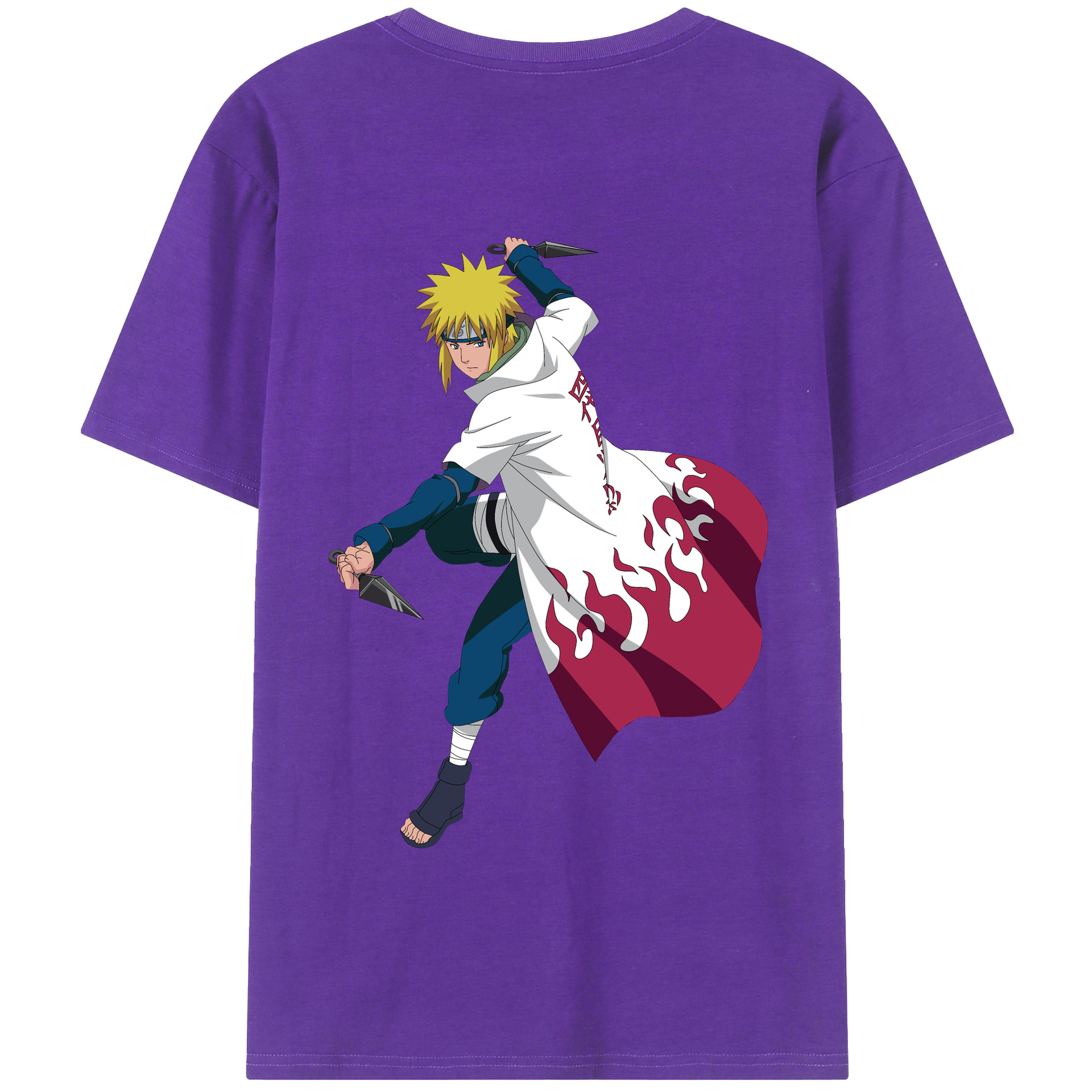 （画像用） NARUTO -ナルト- 波風 ミナト Namikaze Minato 綿100％半袖Tシャツ（背面プリント）