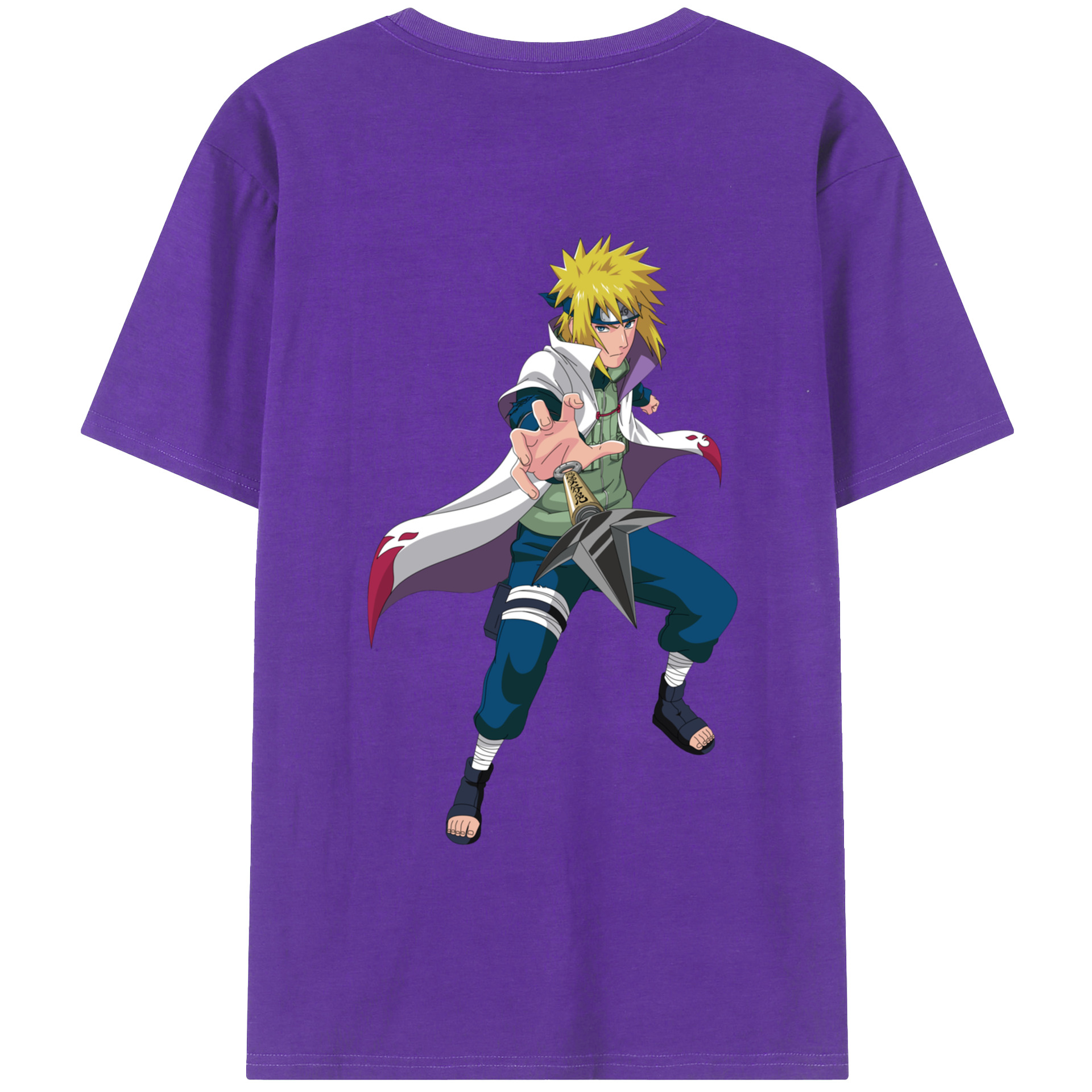 （画像用） NARUTO -ナルト- 波風 ミナト Namikaze Minato 綿100％半袖Tシャツ（背面プリント）