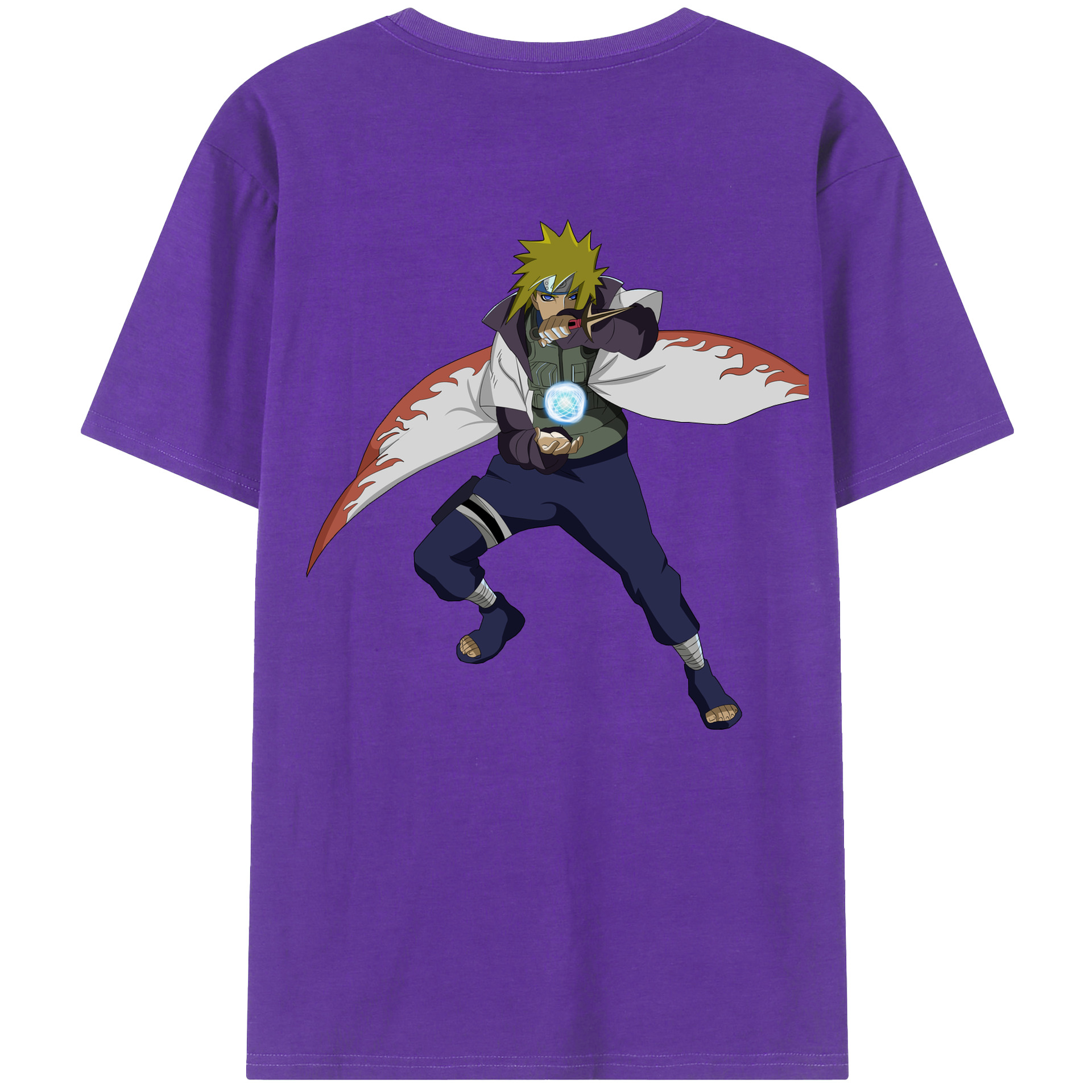 （画像用） NARUTO -ナルト- 波風 ミナト Namikaze Minato 綿100％半袖Tシャツ（背面プリント）