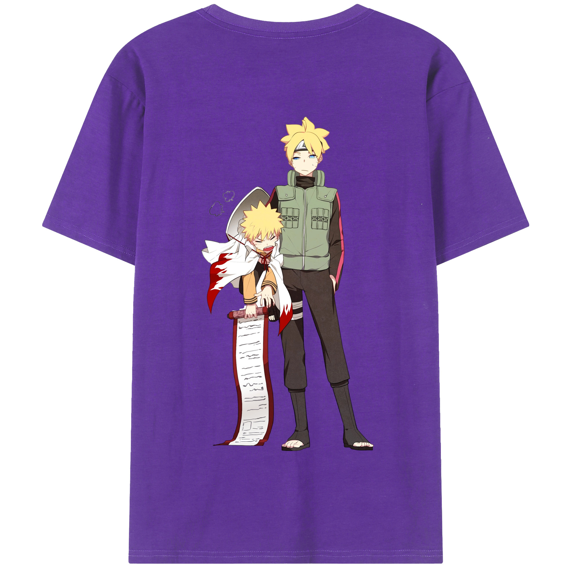 （画像用） NARUTO -ナルト- 波風 ミナト Namikaze Minato 綿100％半袖Tシャツ（背面プリント）
