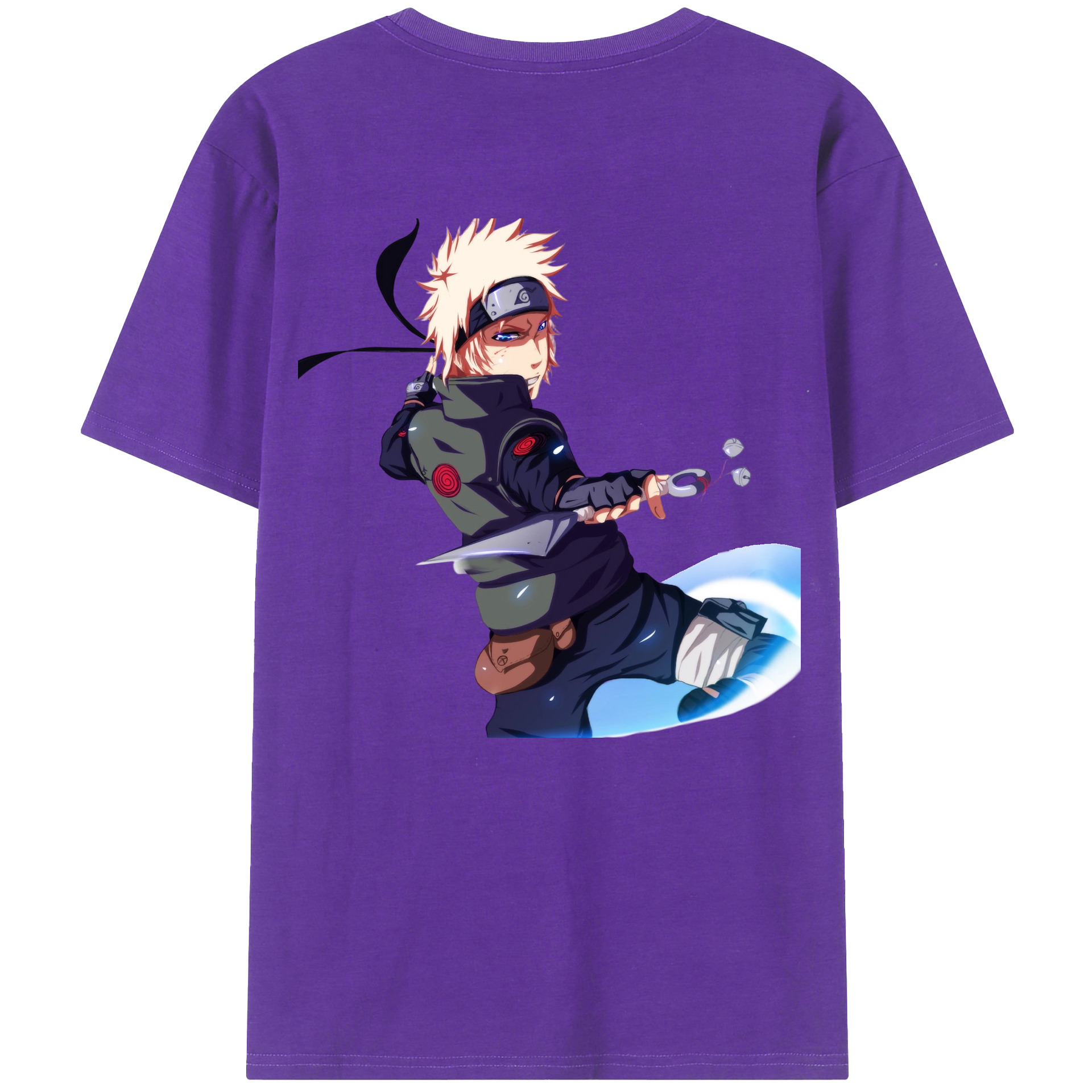 （画像用） NARUTO -ナルト- 波風 ミナト Namikaze Minato 綿100％半袖Tシャツ（背面プリント）